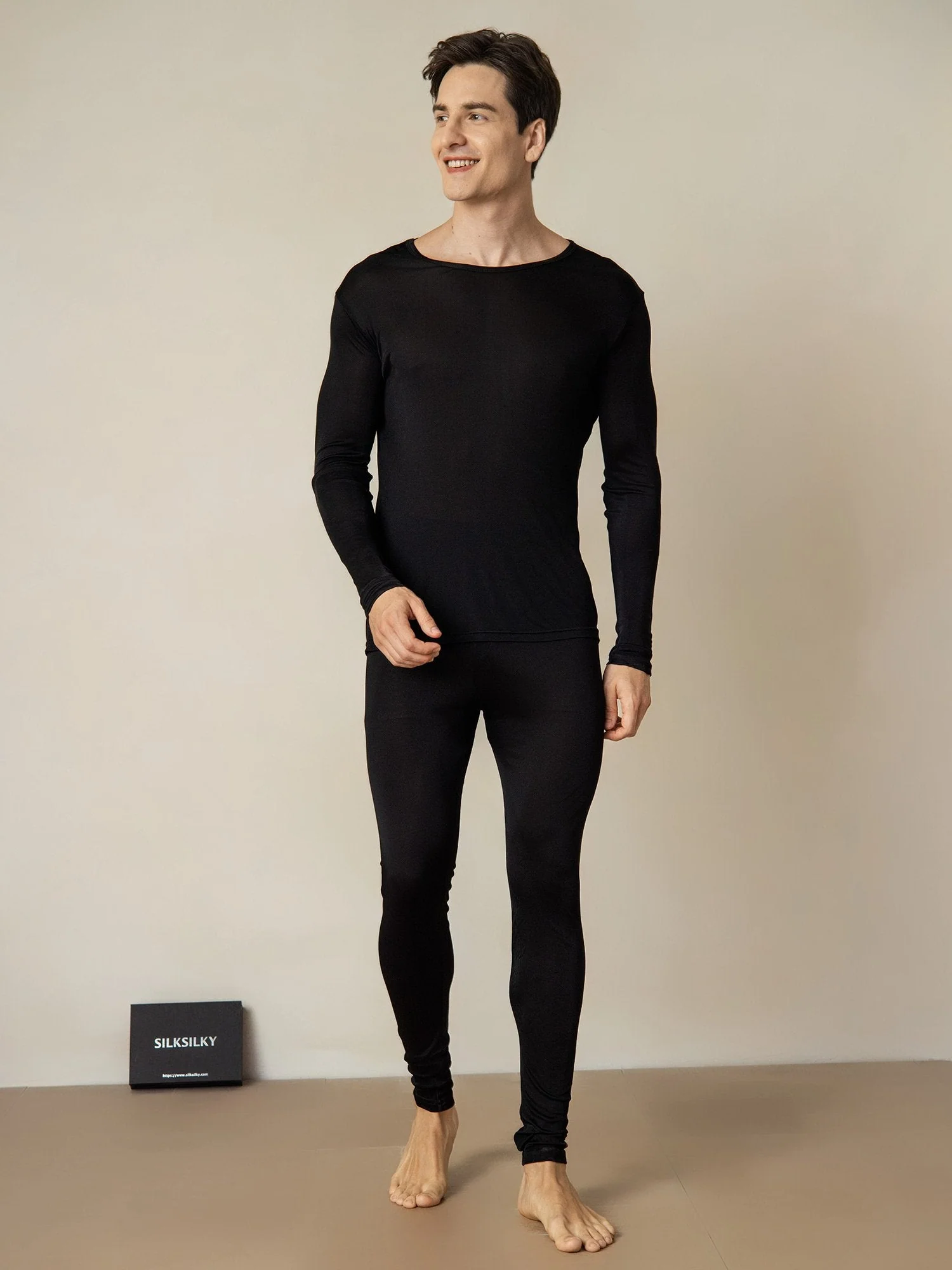 Herren Seidenjersey Langarm Unterwäsche - Image 9