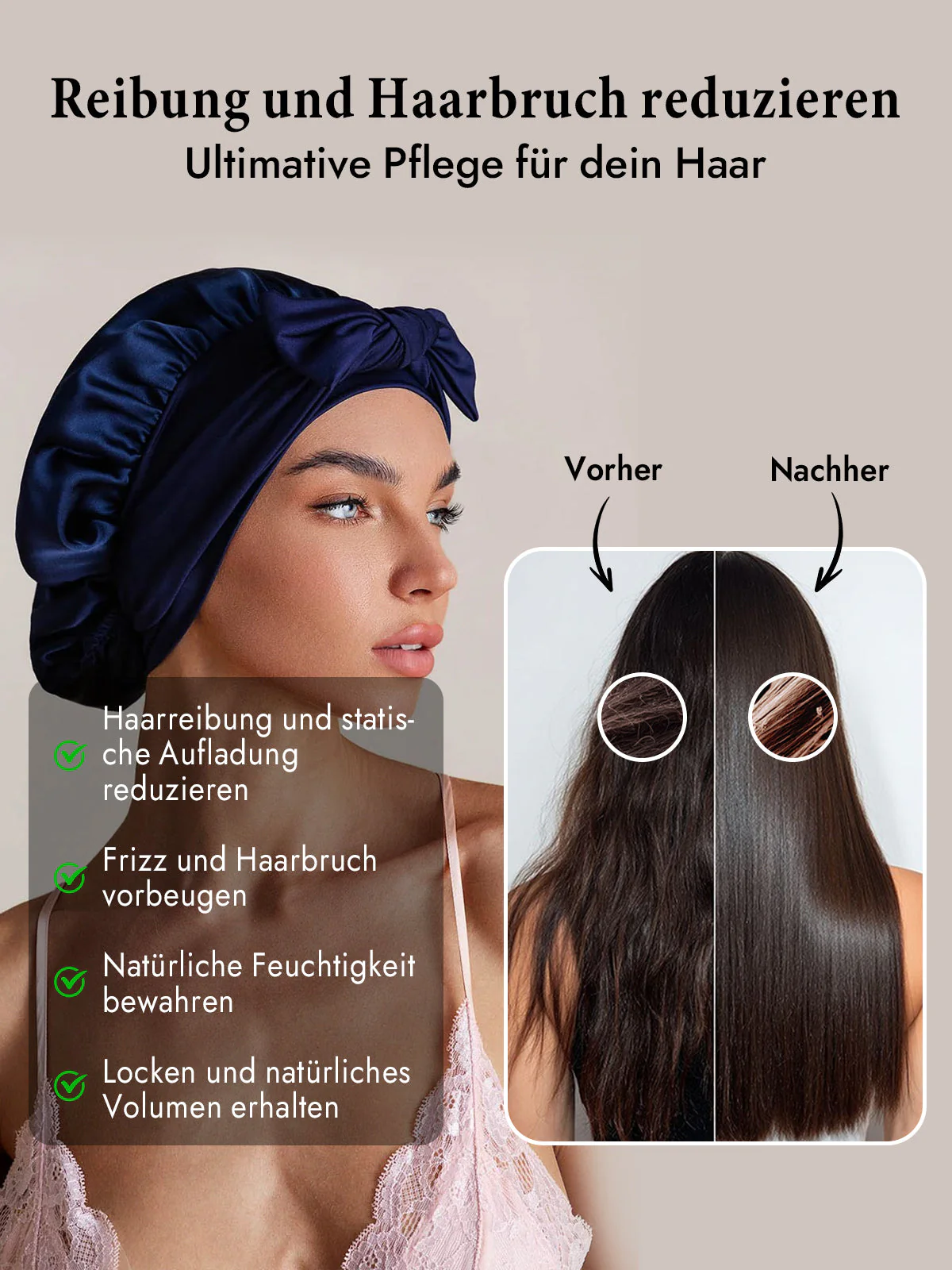 Reine Seide Schleifenbindung Seidenhaube - Image 31