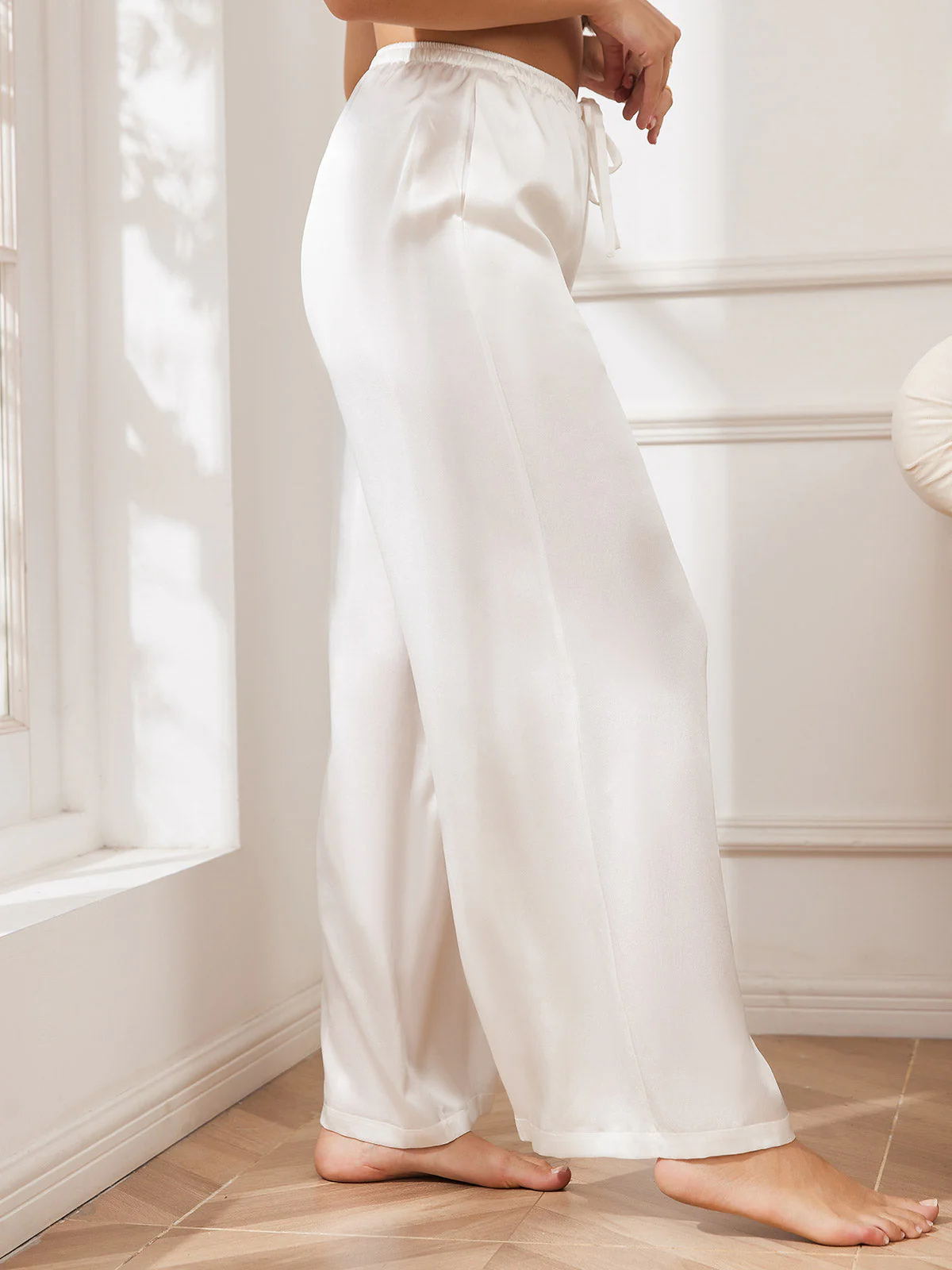 100% Maulbeerseide Weites Bein Damen Hose - Image 15