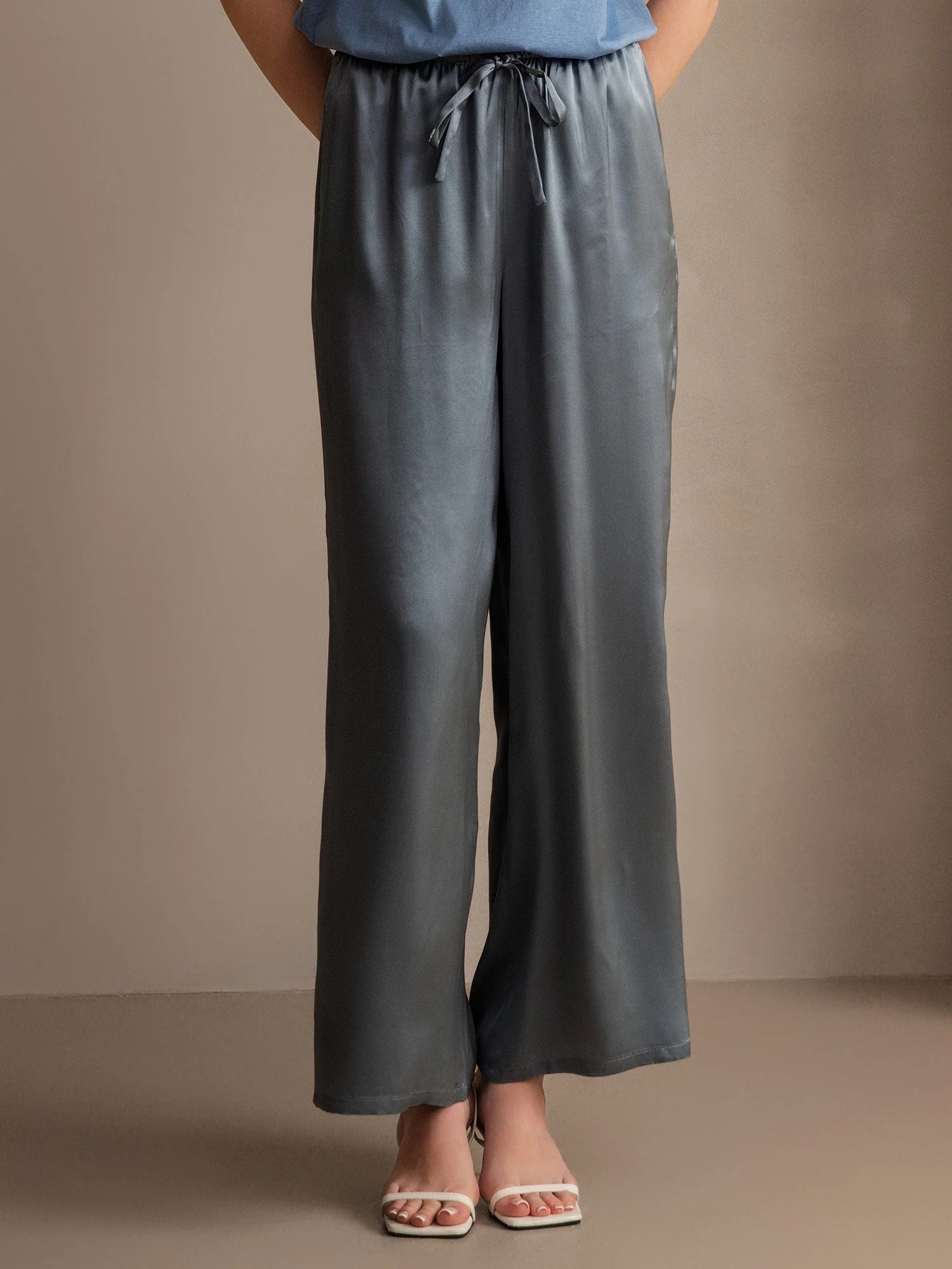 Reine Seide Entspannte Elastische Taille Hose - Image 28