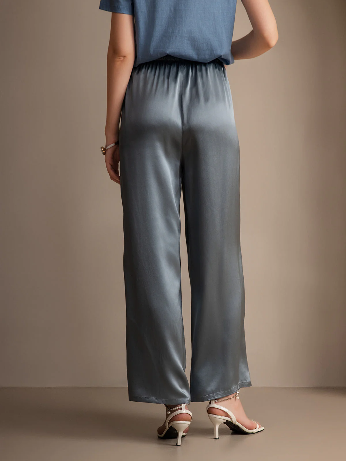 Reine Seide Entspannte Elastische Taille Hose - Image 29