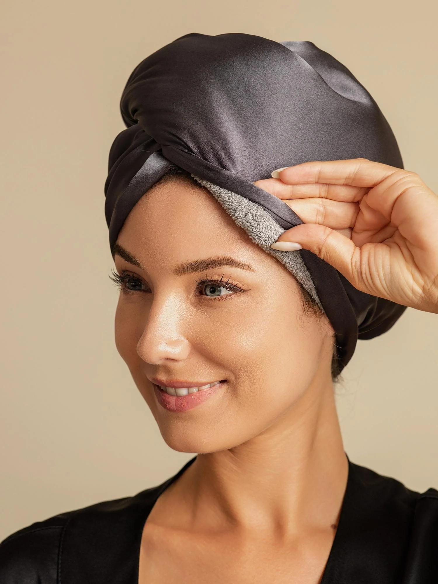 100% Maulbeerseide Doppelseitiges Haarturban-Handtuch – Schnelltrocknend, Anti-Frizz & Sanft zum Haar - Image 39