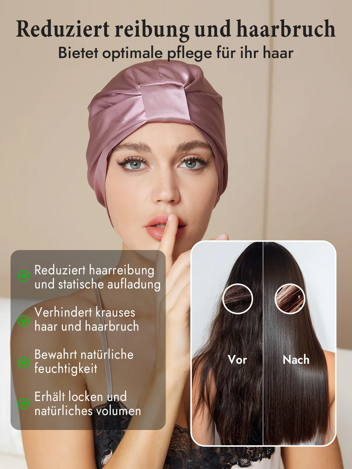 Reine Seide Nacht Turban Seidenhaube - Image 27