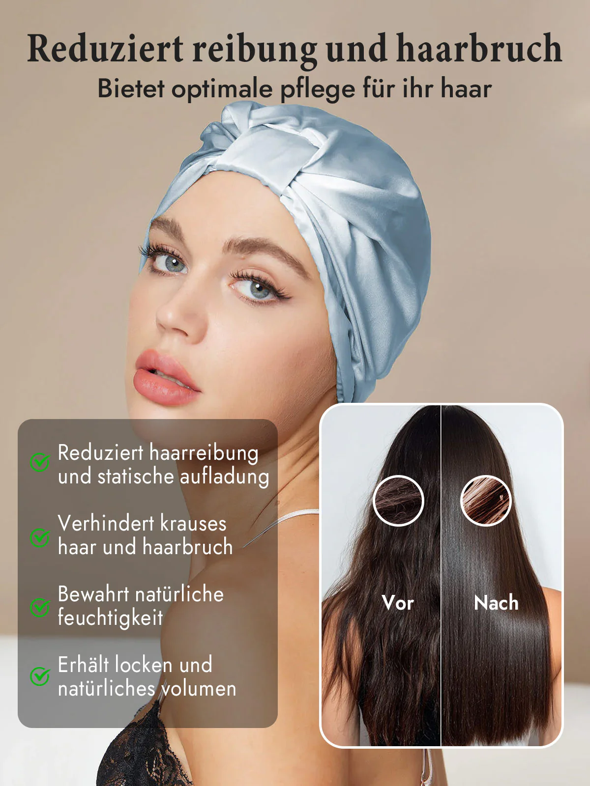 Reine Seide Nacht Turban Seidenhaube - Image 39