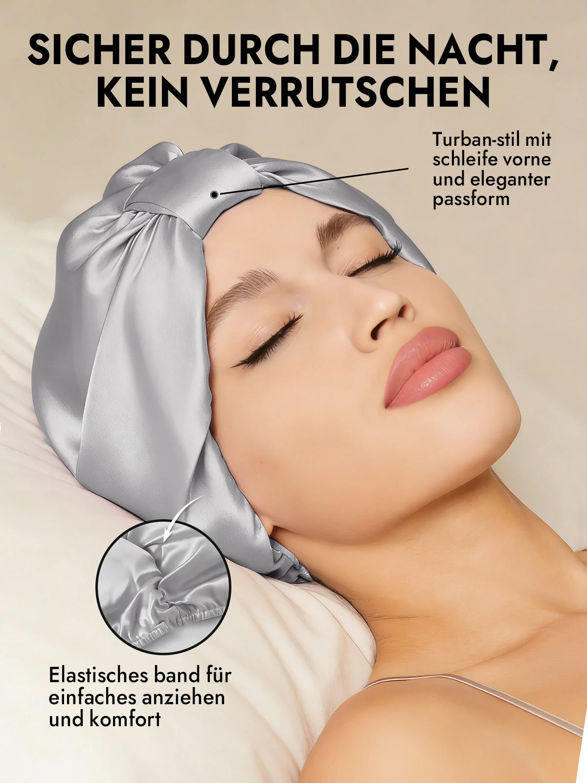 Reine Seide Nacht Turban Seidenhaube - Image 64
