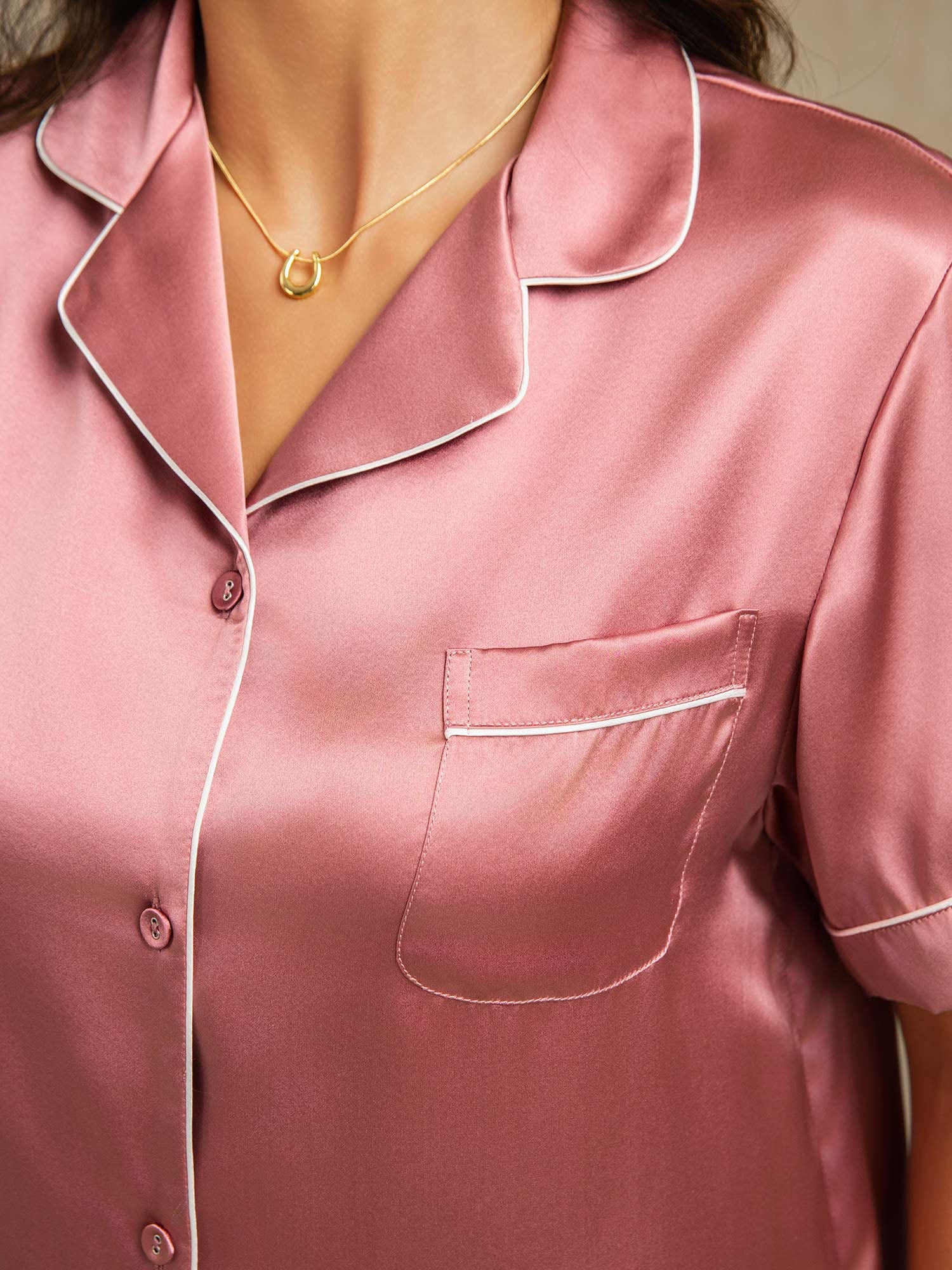 Pyjama aus reiner Seide, kurzes Pyjama-Set - Image 66