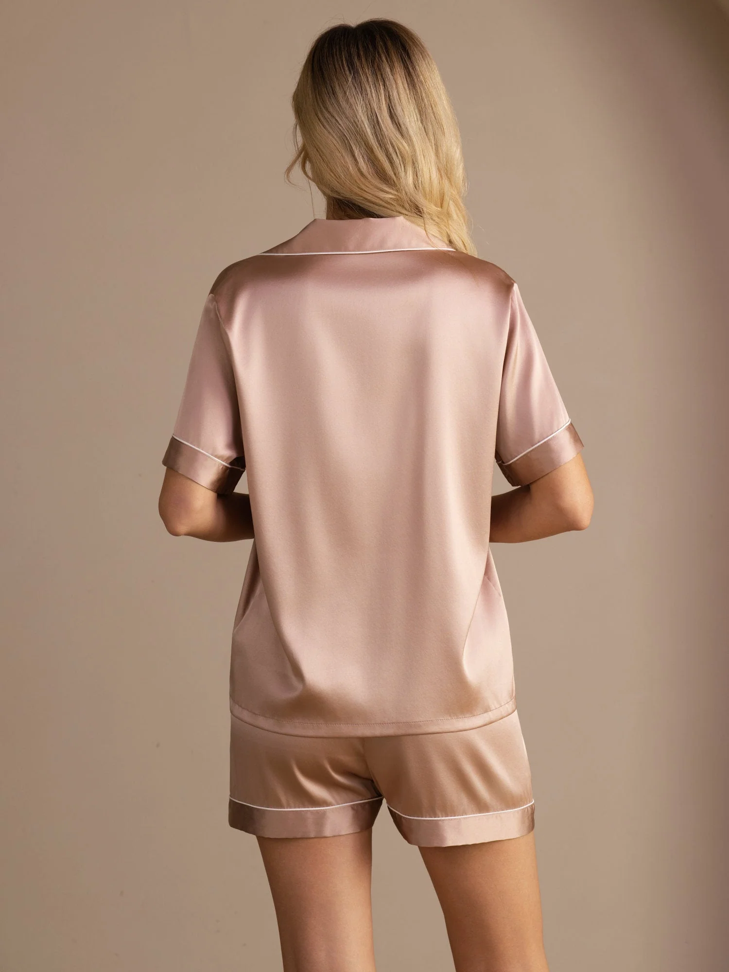 Pyjama aus reiner Seide, kurzes Pyjama-Set - Image 8