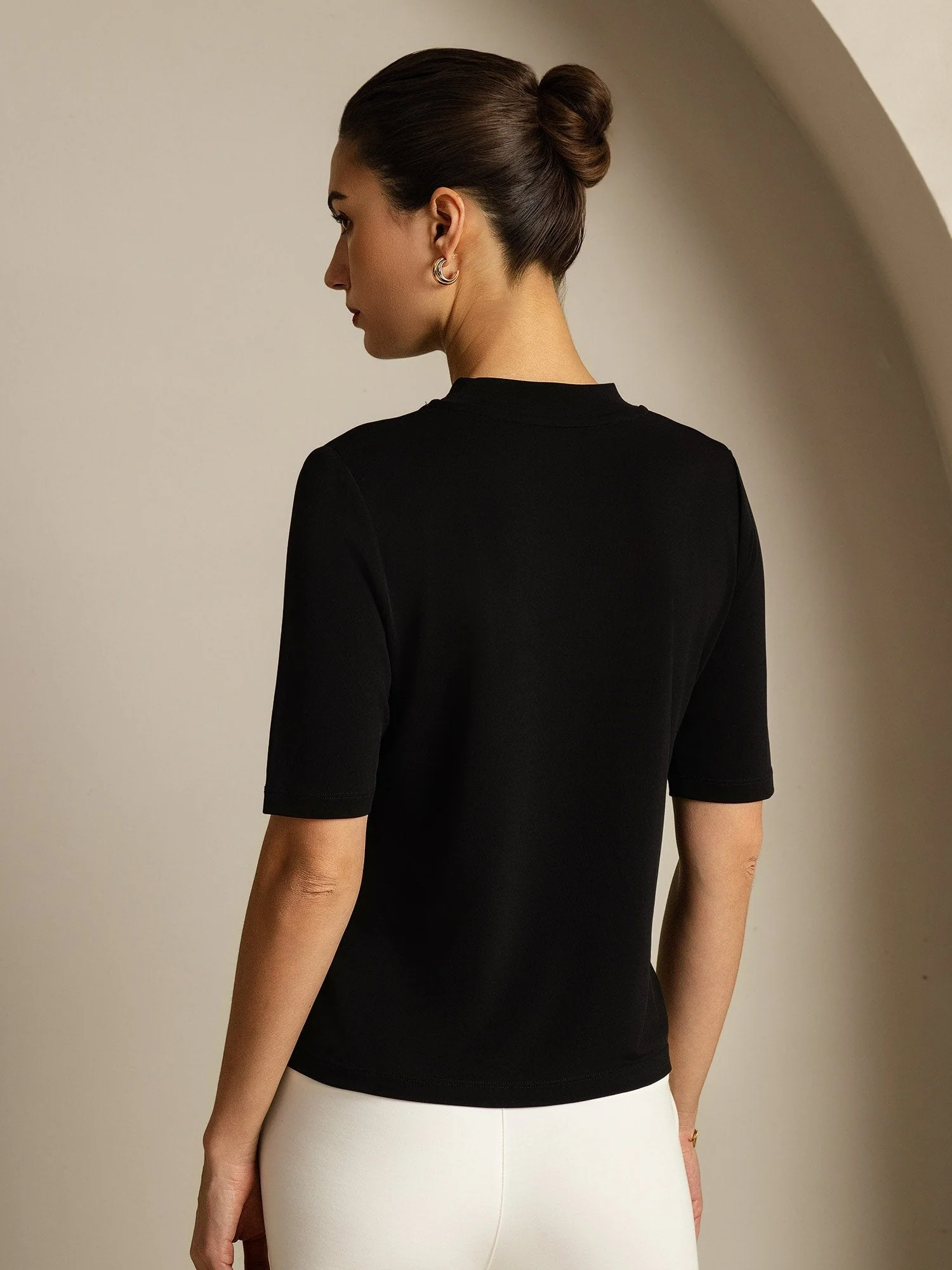 Damen T-Shirt Aus Reiner Seide Mit Halbarm Und Rundhalsausschnitt - Image 11