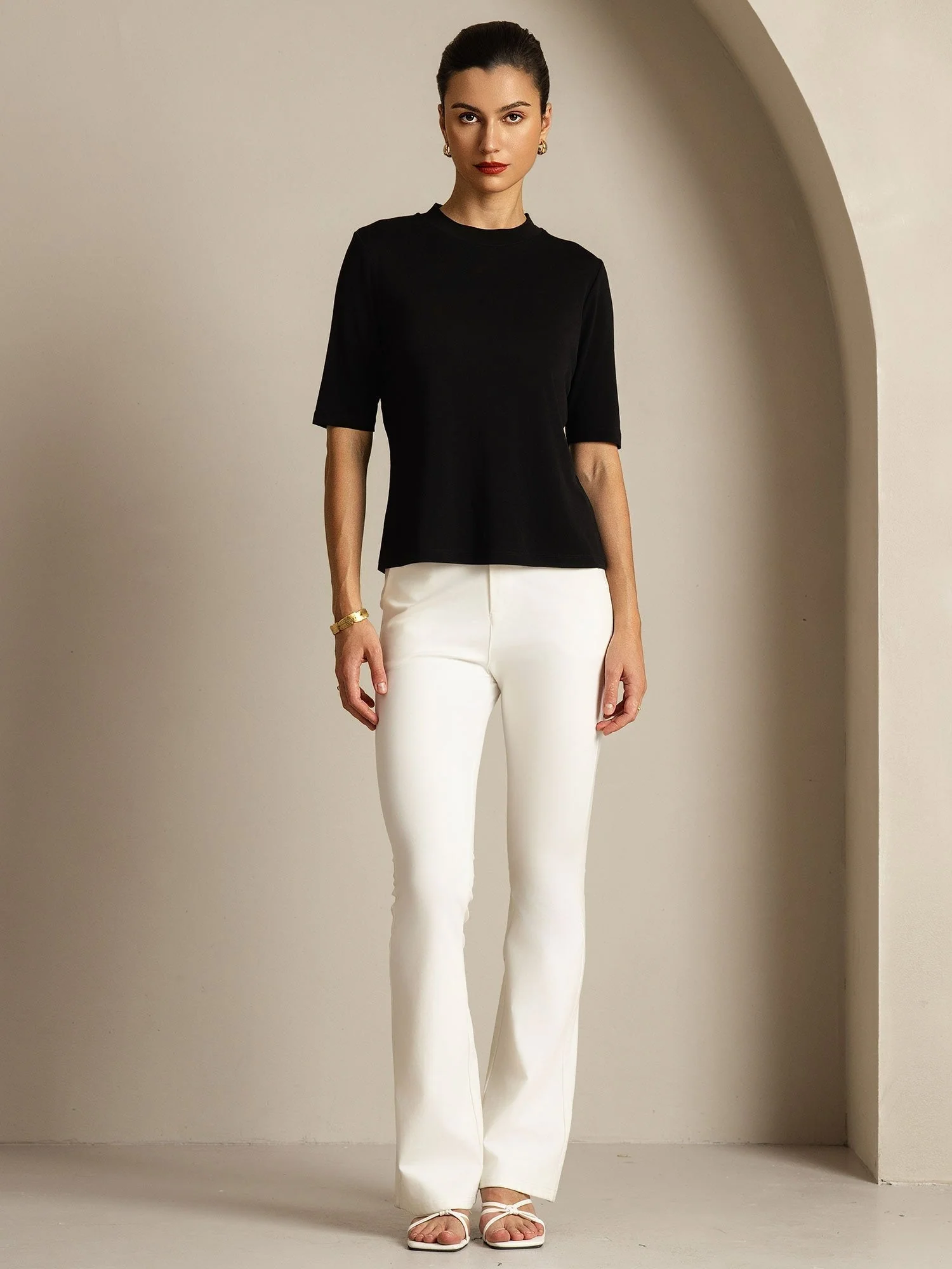 Damen T-Shirt Aus Reiner Seide Mit Halbarm Und Rundhalsausschnitt - Image 12
