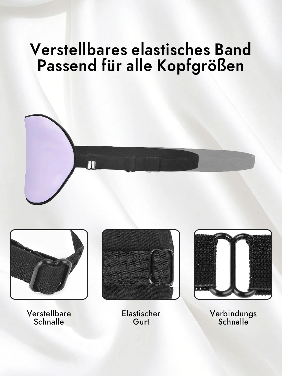 Reine Seide Gummiband Schlafaugenmaske - Image 46