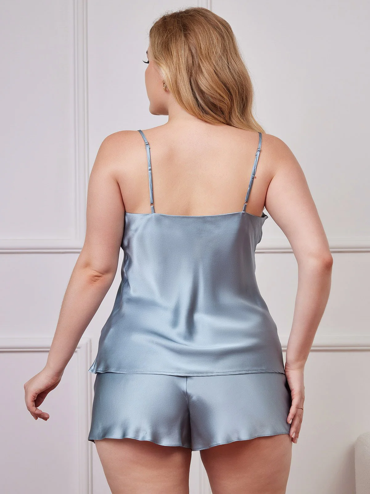 Set aus reinem Seide-Spaghettiträger-Übergröße-Camisole - Image 19