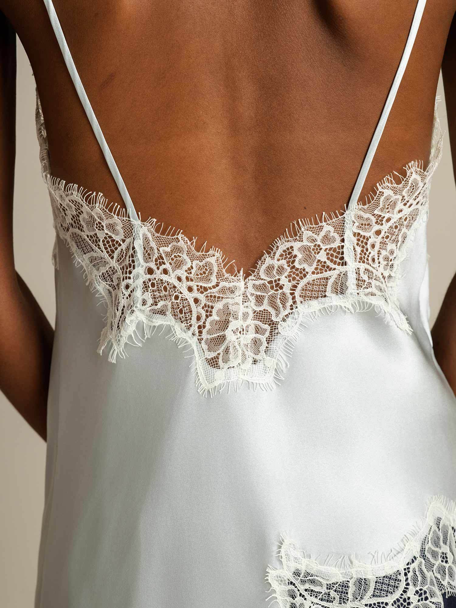 100% Maulbeerseide Spaghetiträger Camisole-Top Mit Spitze Und Asymmetrischem Saum - Image 5
