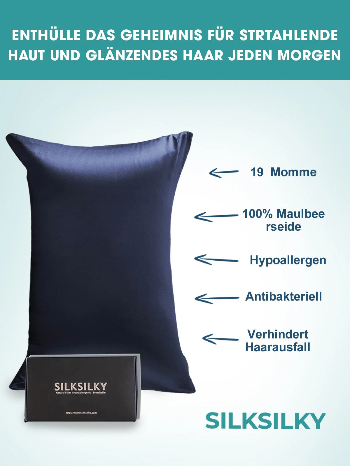 19 Momme Seidenkissenbezug mit seitlichem Hotelverschluss - Image 11