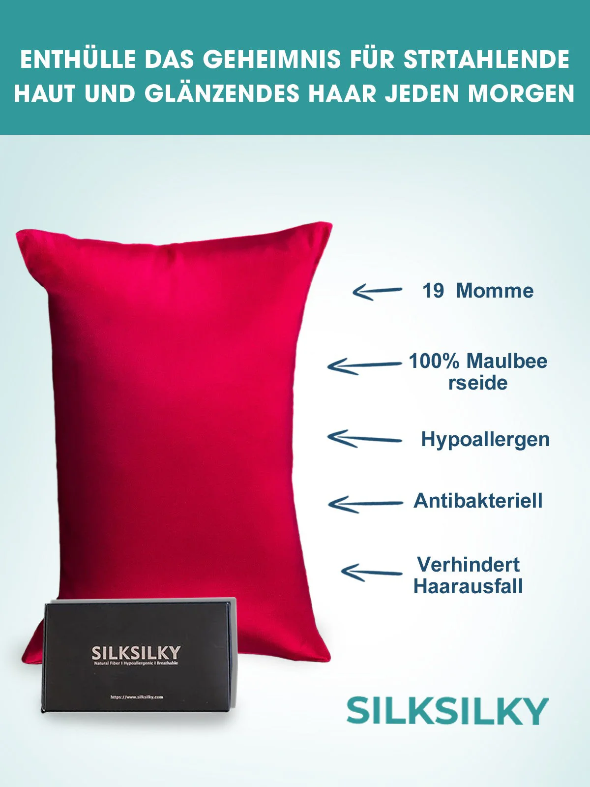 19 Momme Seidenkissenbezug mit seitlichem Hotelverschluss - Image 39