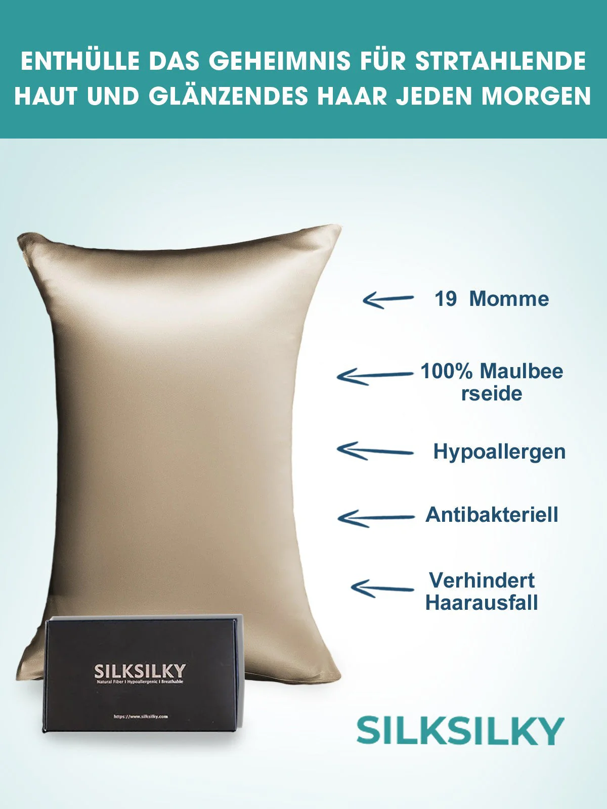 19 Momme Seidenkissenbezug mit seitlichem Hotelverschluss - Image 82