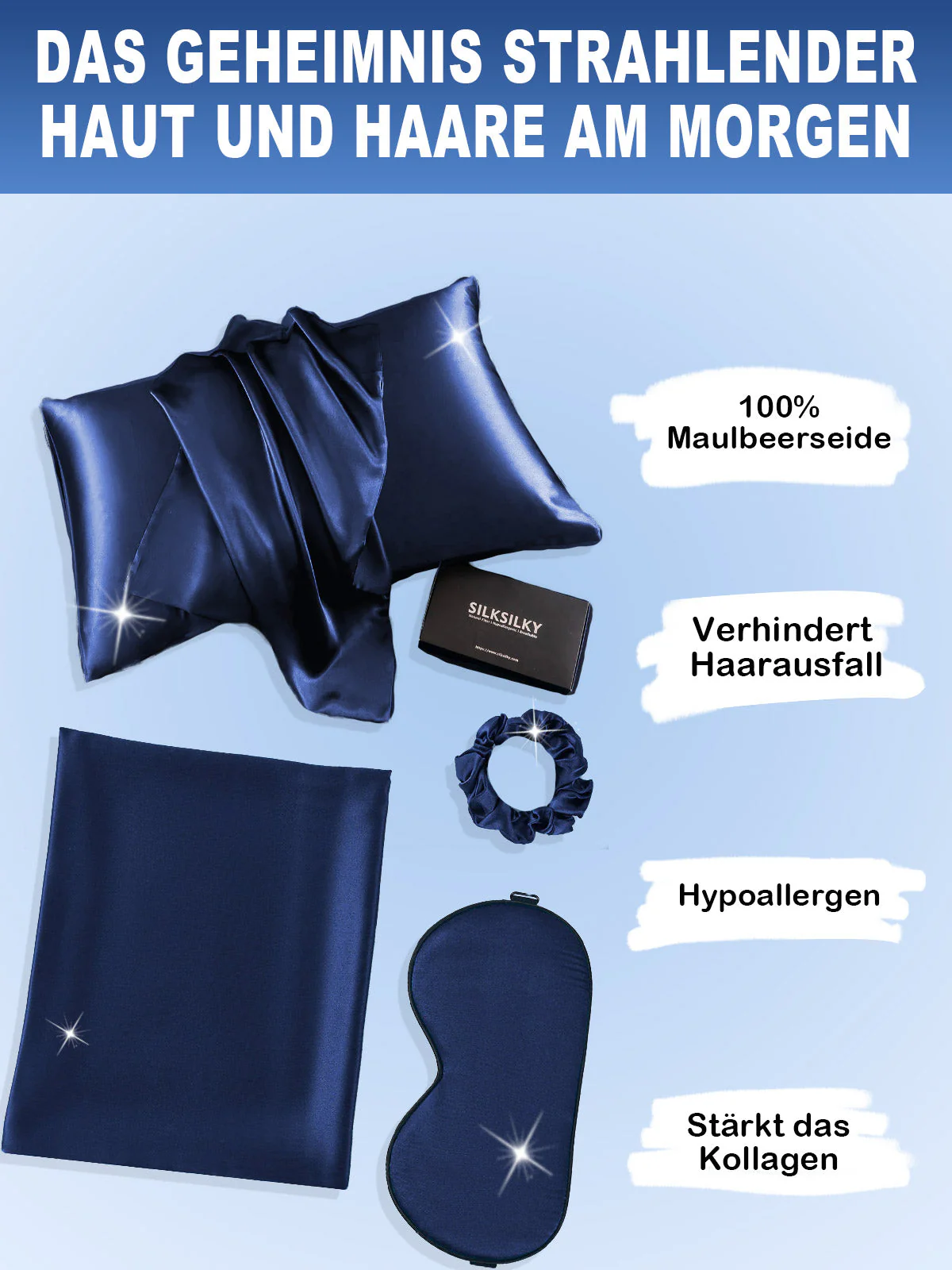 19Momme 3Pcs Set Perfektes Seide Schönheitsset für Haar (Umschlagverschluss) - Image 38