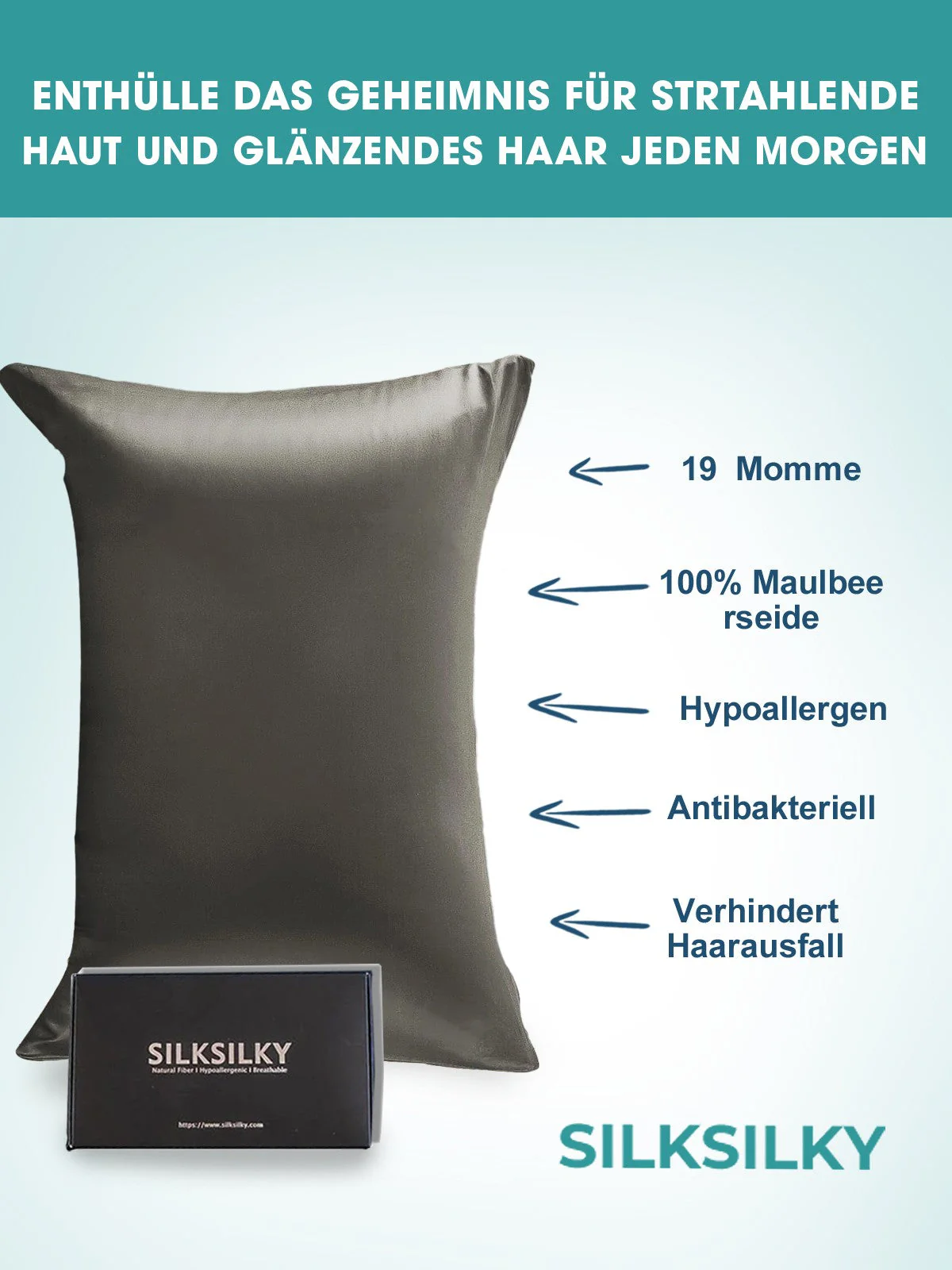 2Pcs 19Momme Seidenkissenbezug mit seitlichem Hotelverschluss - Image 27