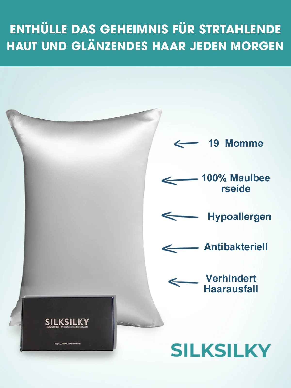 2Pcs 19Momme Seidenkissenbezug mit seitlichem Hotelverschluss - Image 50