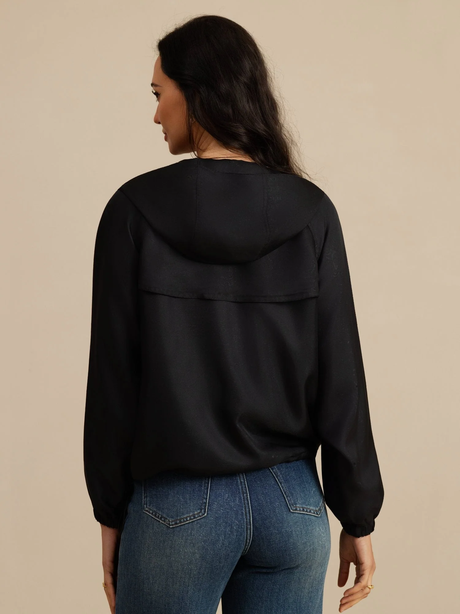 Reine Seide Damen Kapuzenjacke Mit Großen Klappentaschen - Image 9