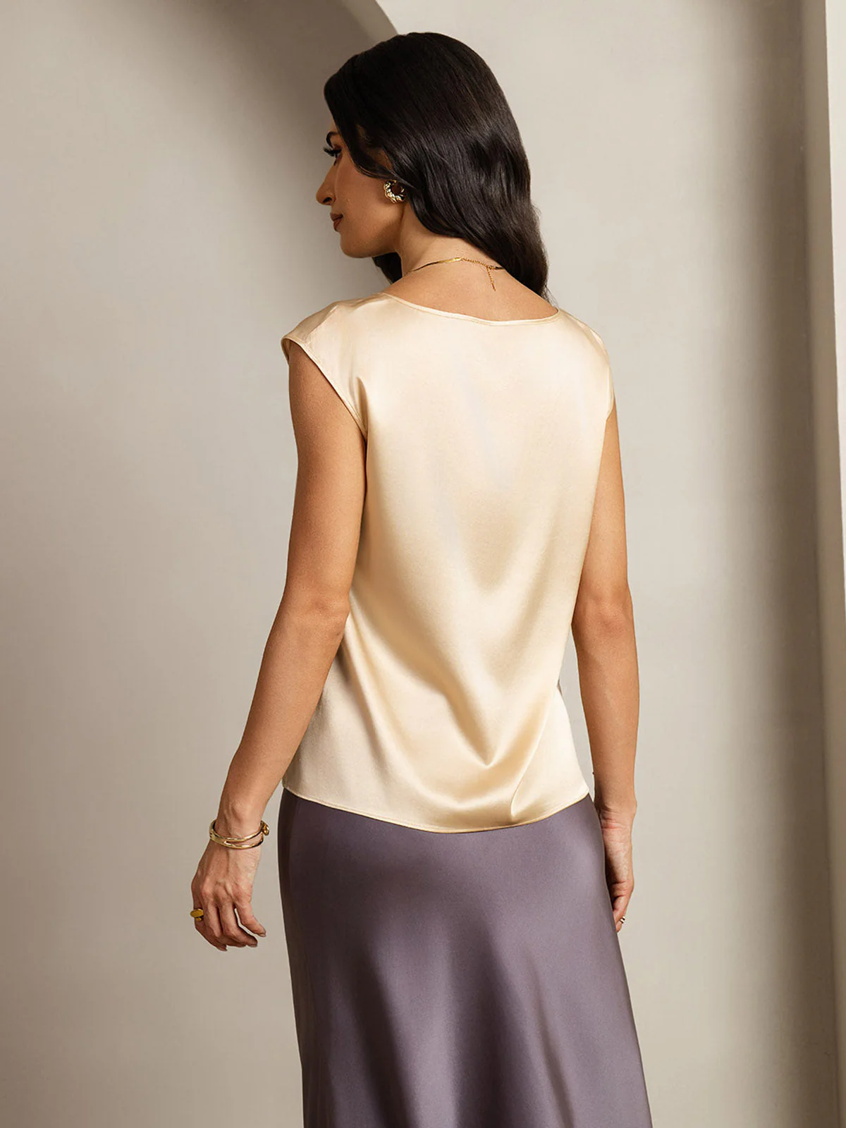 19Momme Seide Kapellenärmel Tanktop - Image 43