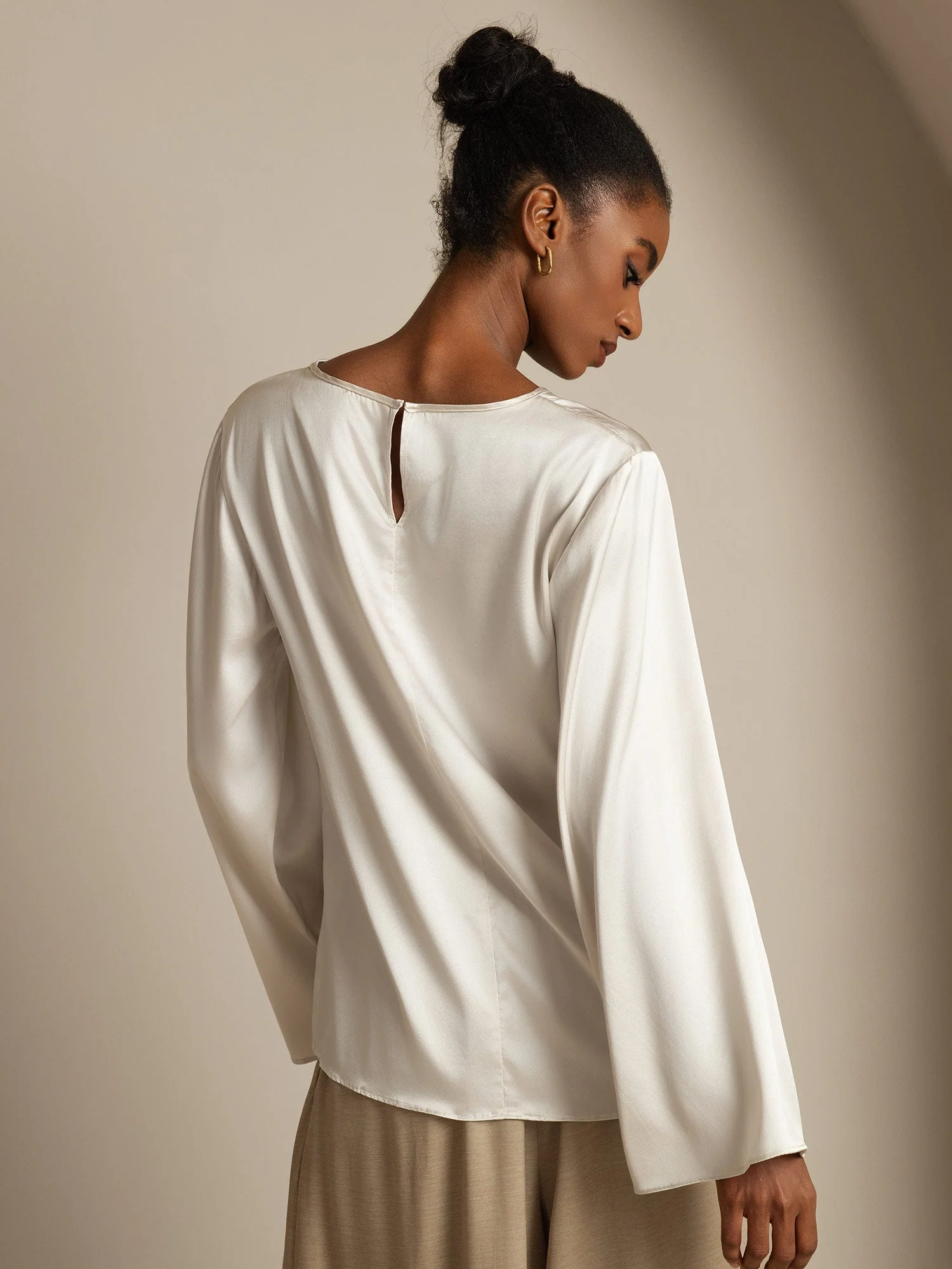19Momme Seide Relaxed Langarm Bluse - Image 26
