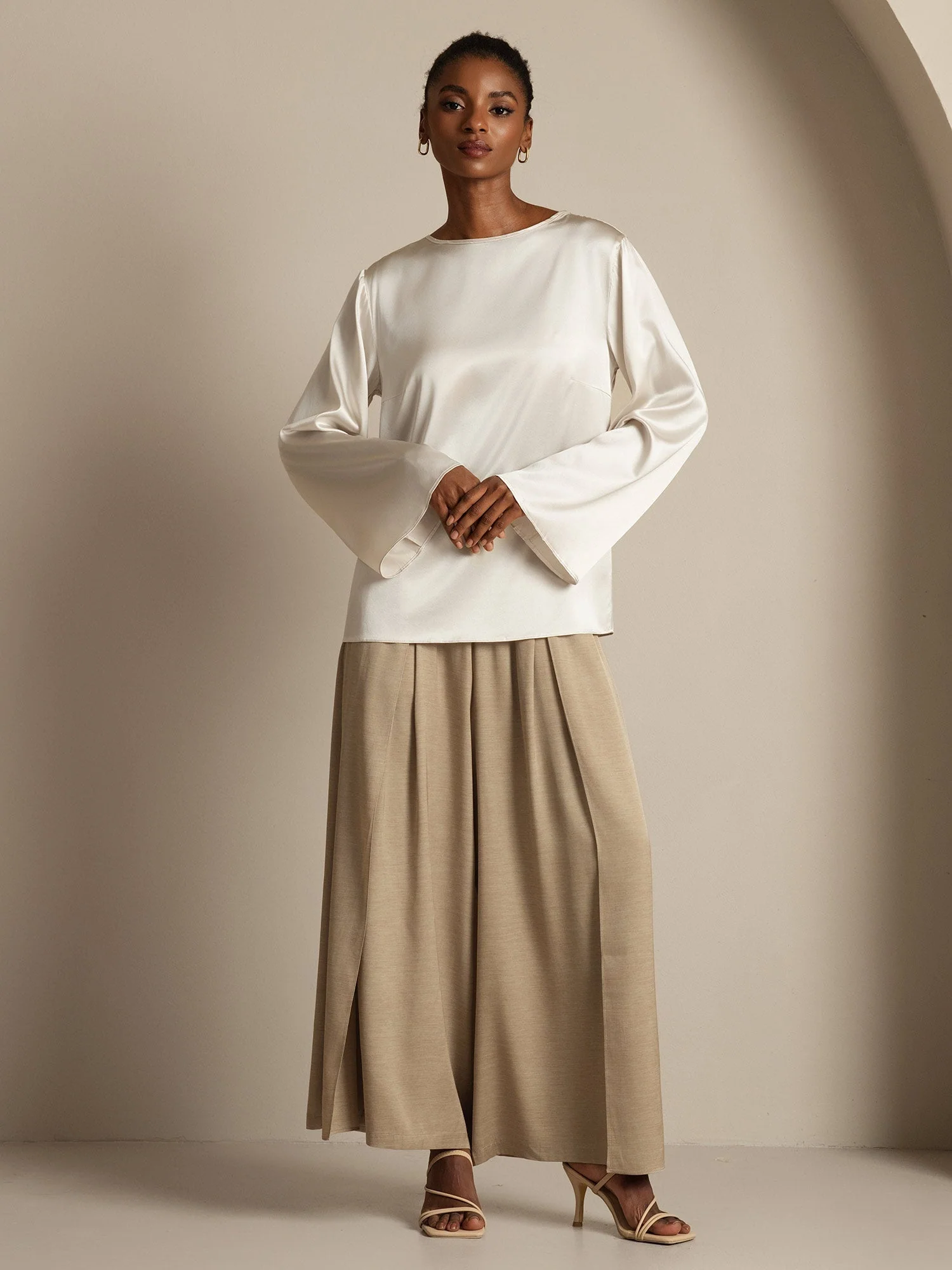 19Momme Seide Relaxed Langarm Bluse - Image 31