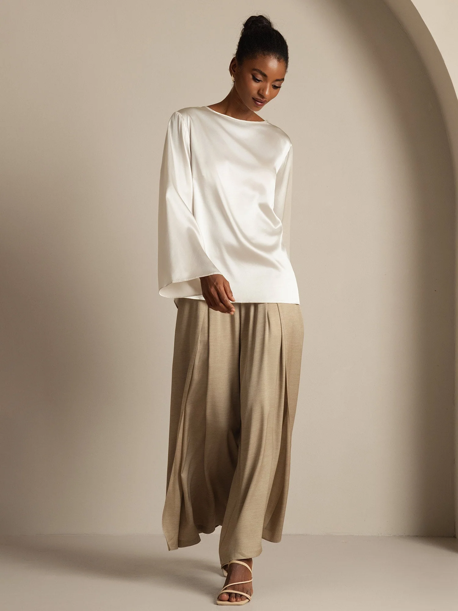19Momme Seide Relaxed Langarm Bluse - Image 32