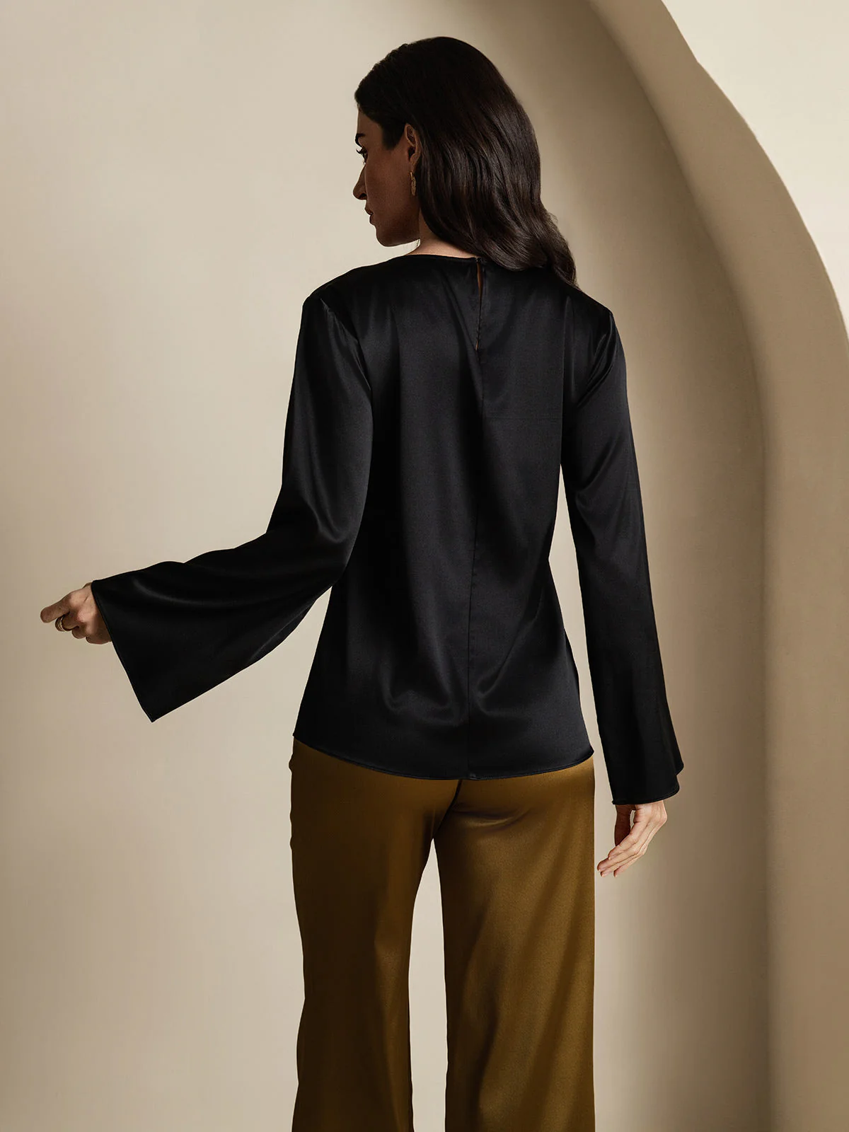 19Momme Seide Relaxed Langarm Bluse - Image 34