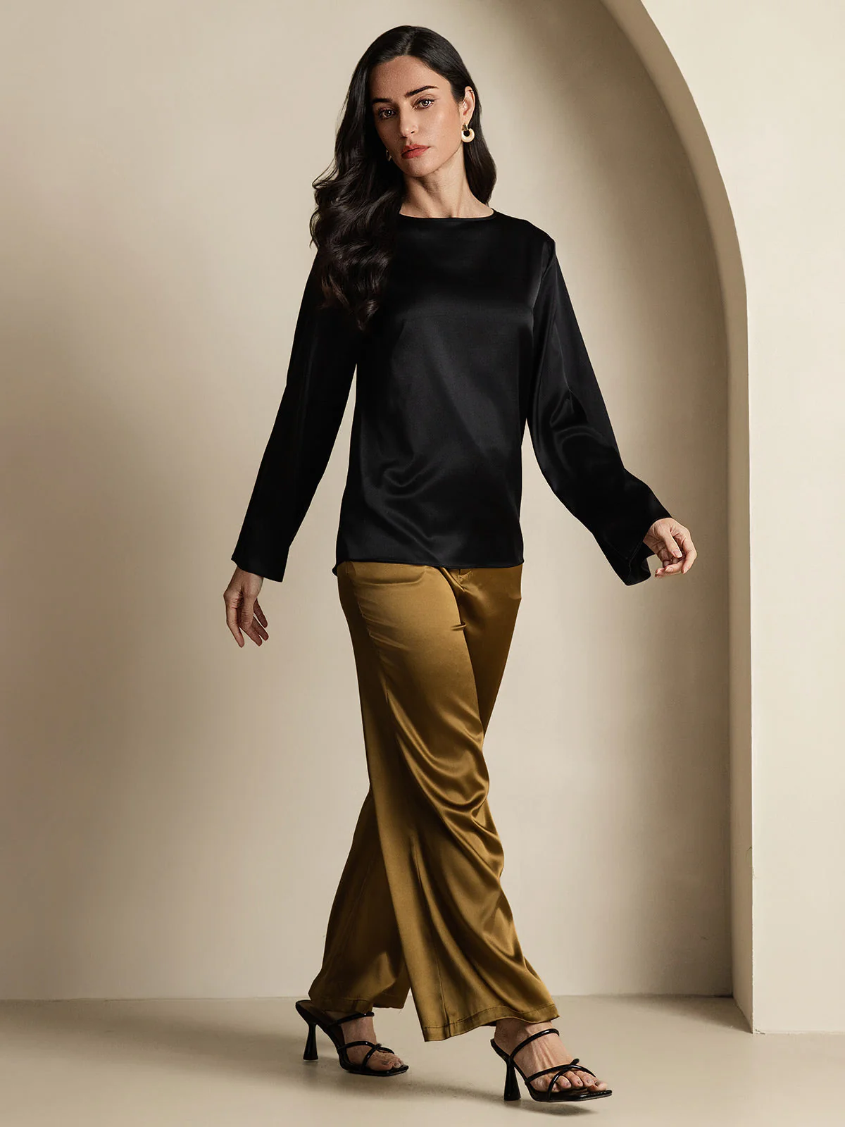 19Momme Seide Relaxed Langarm Bluse - Image 40