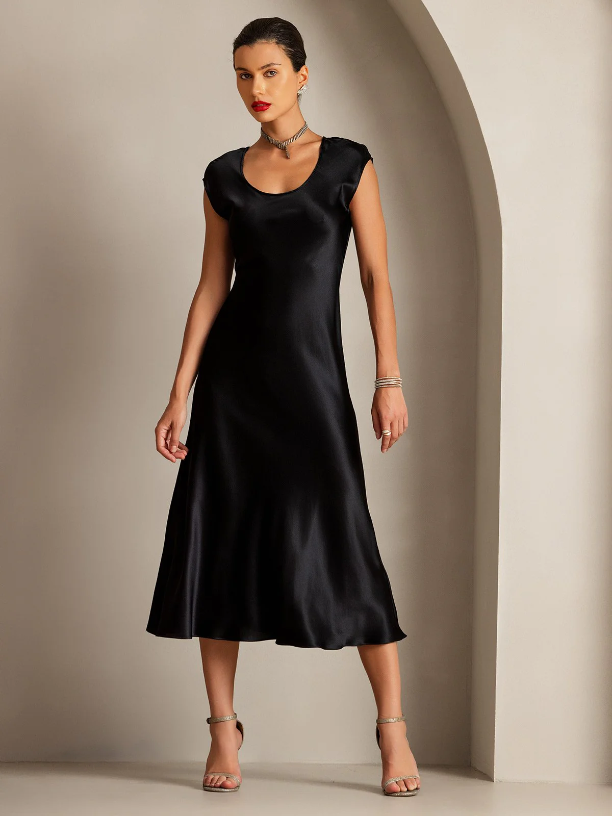 19Momme Seiden Lässiges Ärmelloses Kleid - Image 13