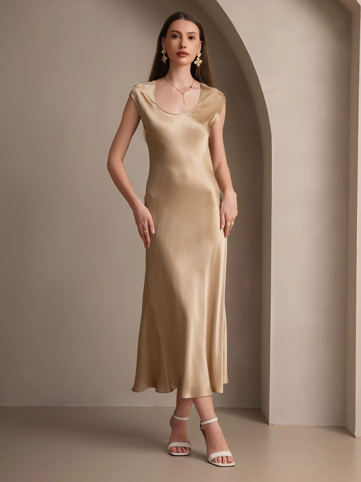 19Momme Seiden Lässiges Ärmelloses Kleid - Image 18