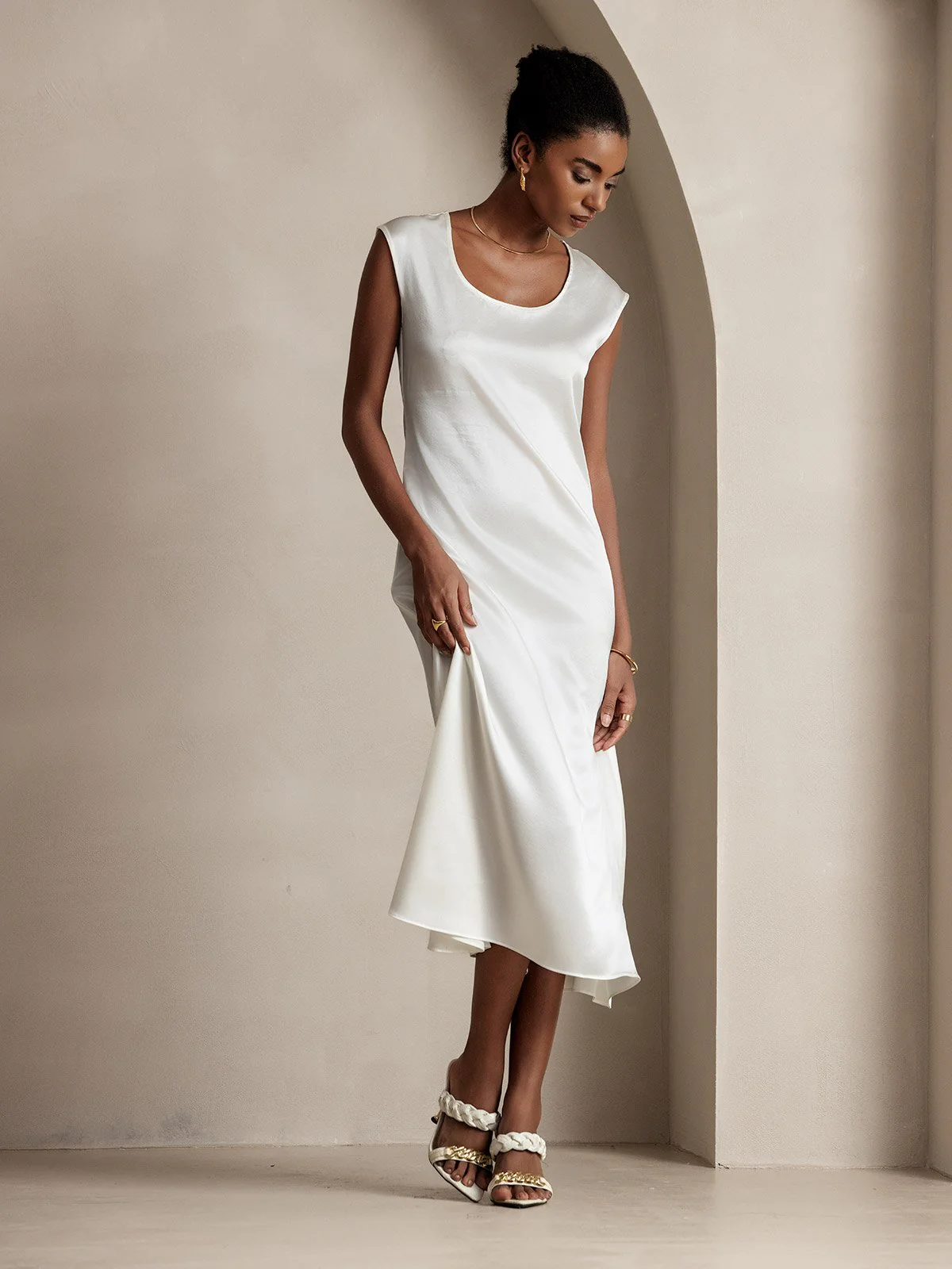19Momme Seiden Lässiges Ärmelloses Kleid - Image 27