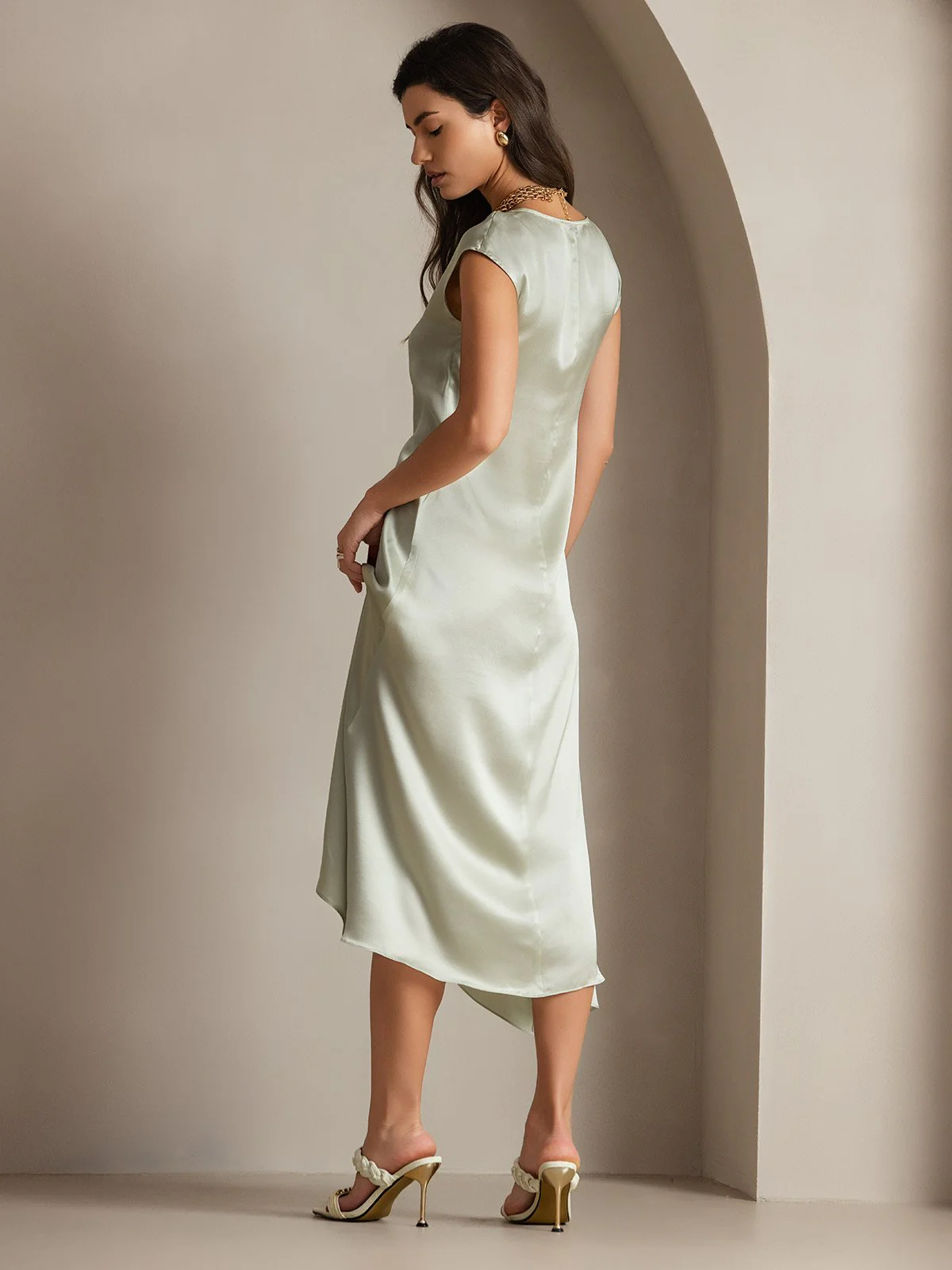 19Momme Seiden Lässiges Ärmelloses Kleid - Image 38
