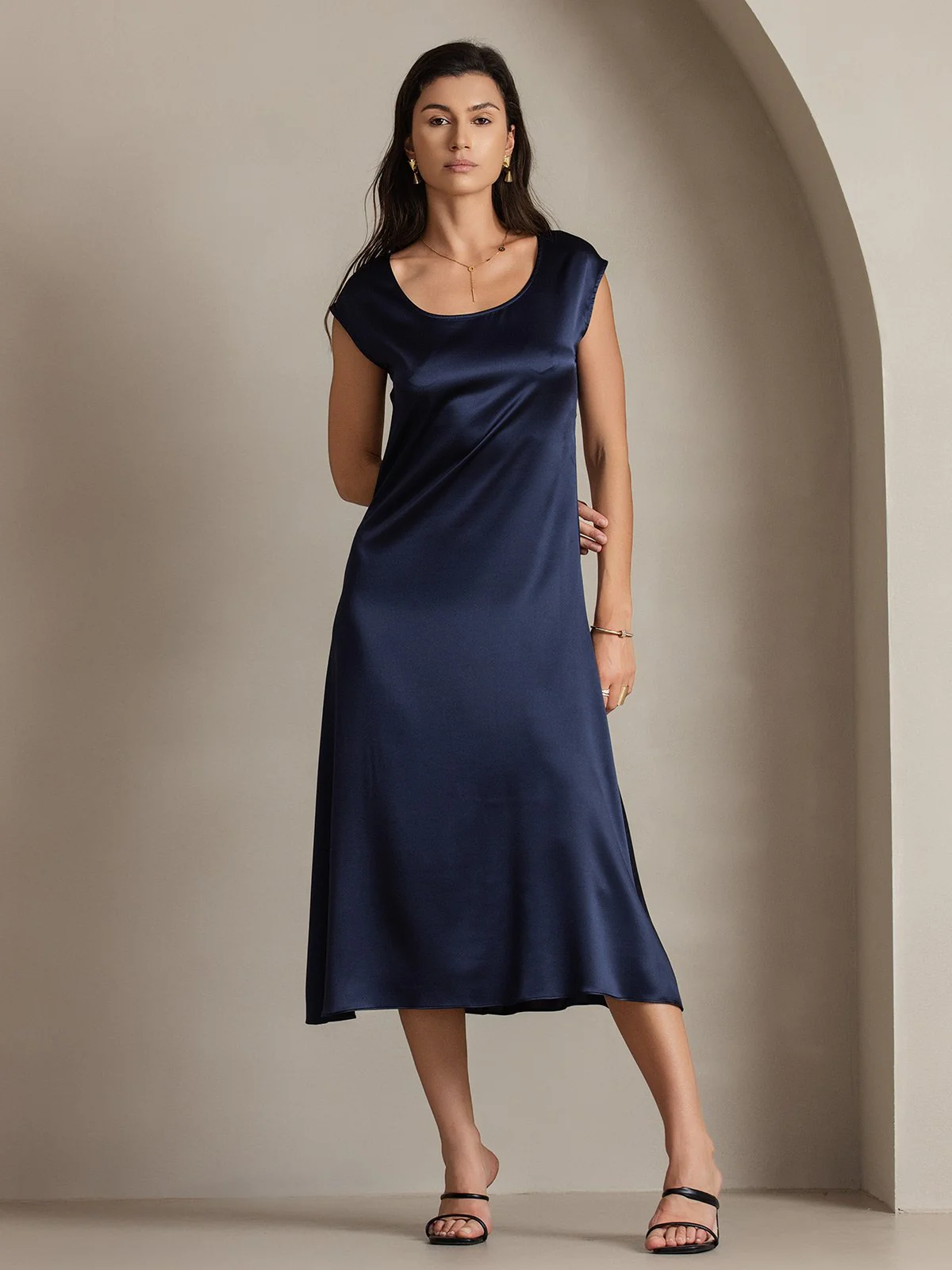 19Momme Seiden Lässiges Ärmelloses Kleid - Image 42