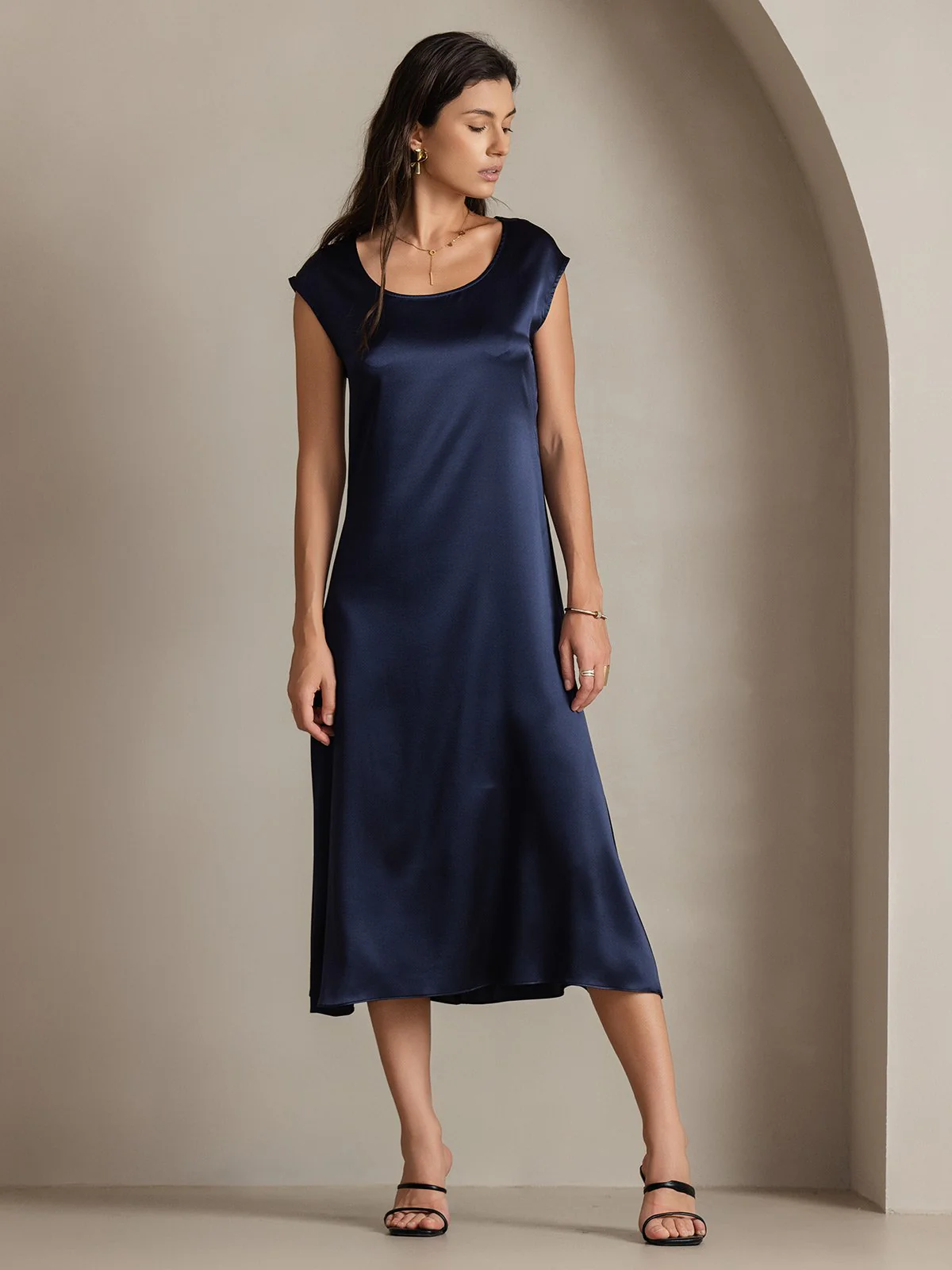 19Momme Seiden Lässiges Ärmelloses Kleid - Image 46