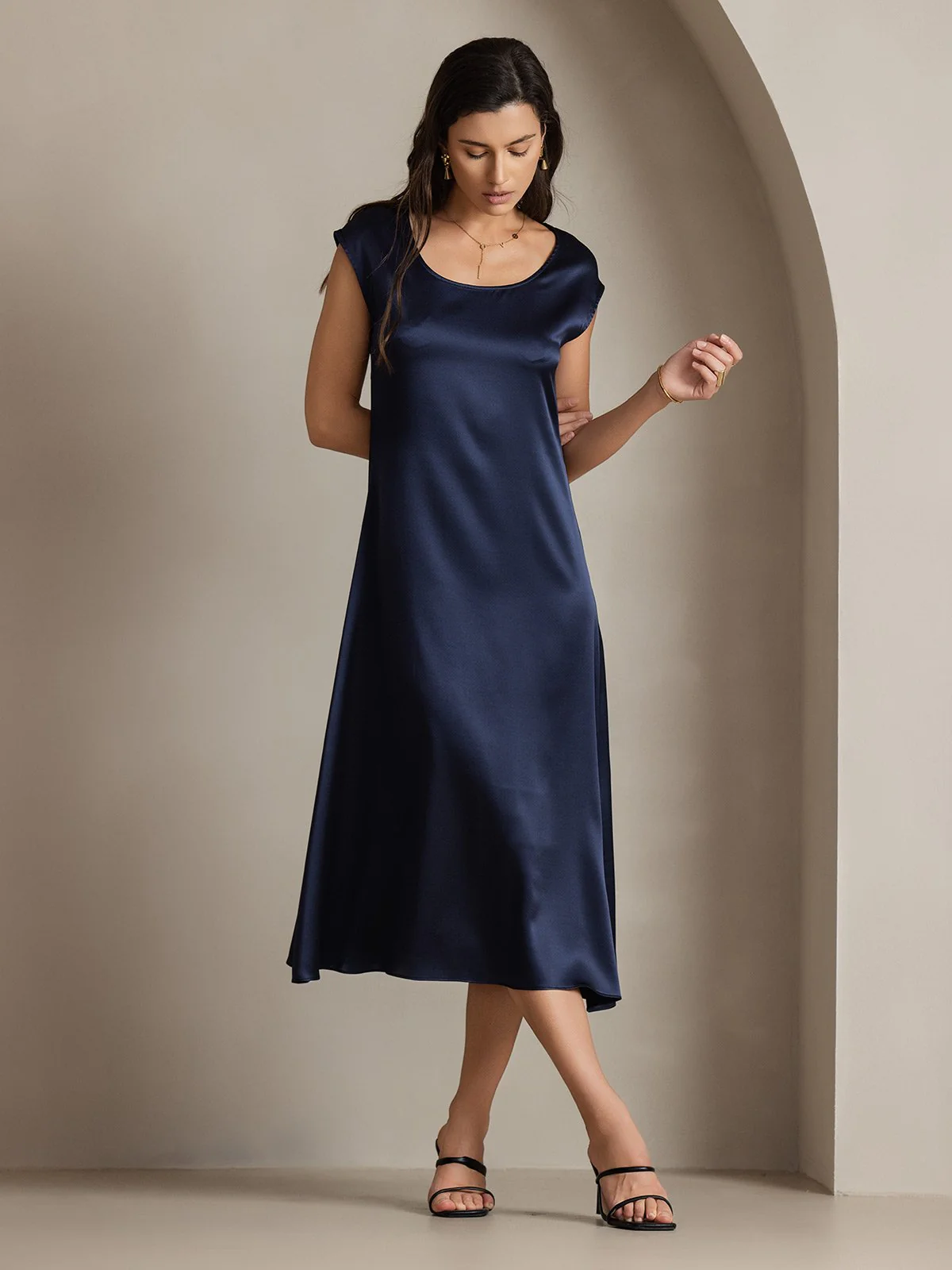 19Momme Seiden Lässiges Ärmelloses Kleid - Image 47