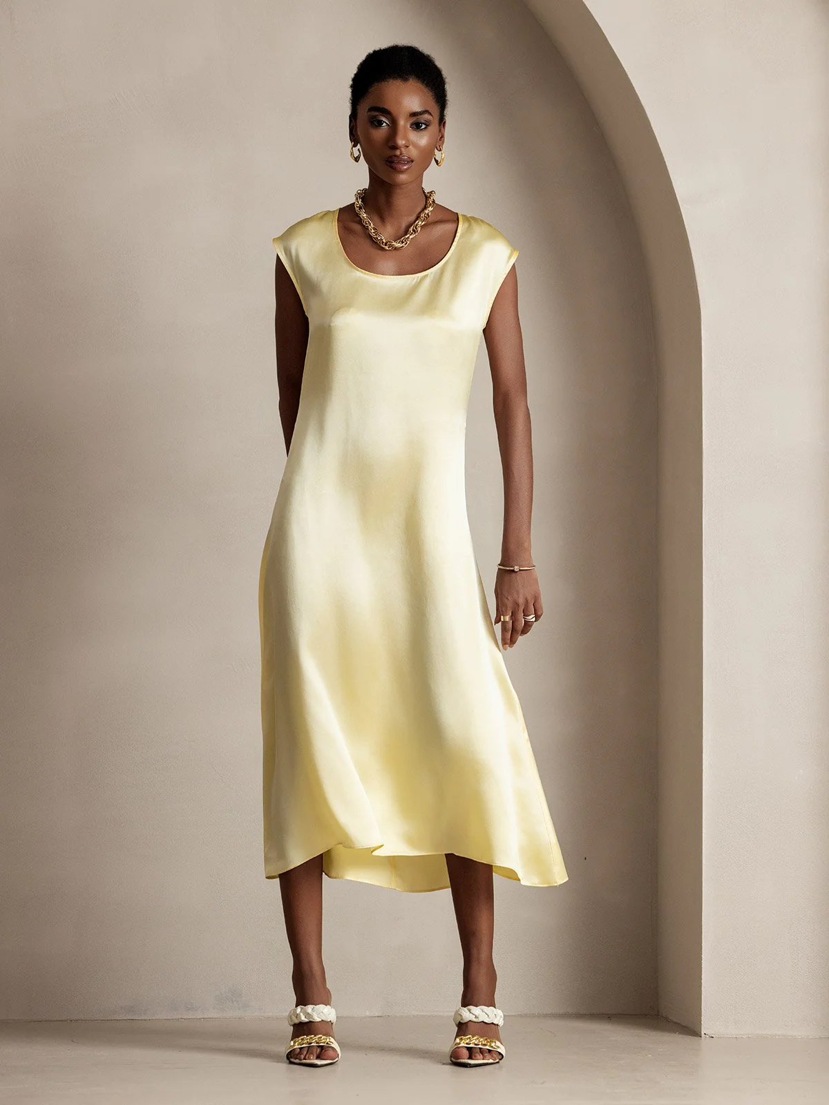 19Momme Seiden Lässiges Ärmelloses Kleid - Image 48