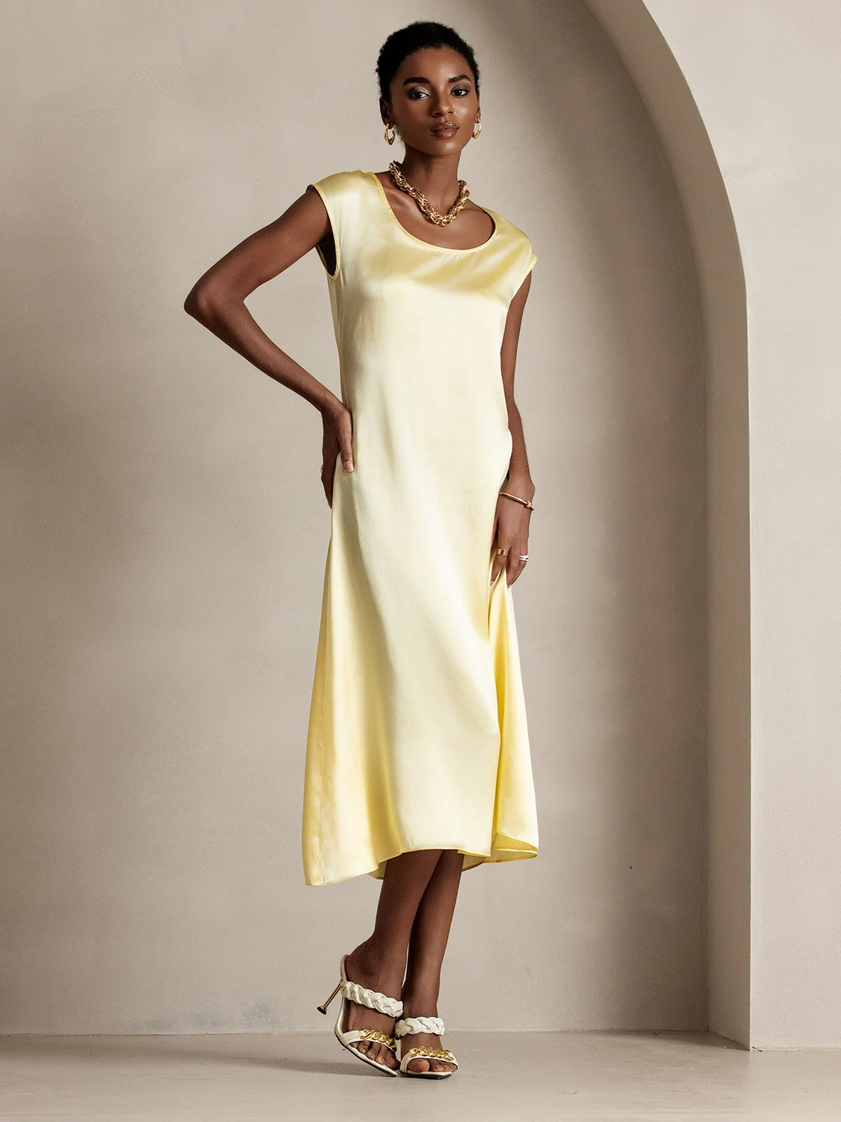 19Momme Seiden Lässiges Ärmelloses Kleid - Image 50