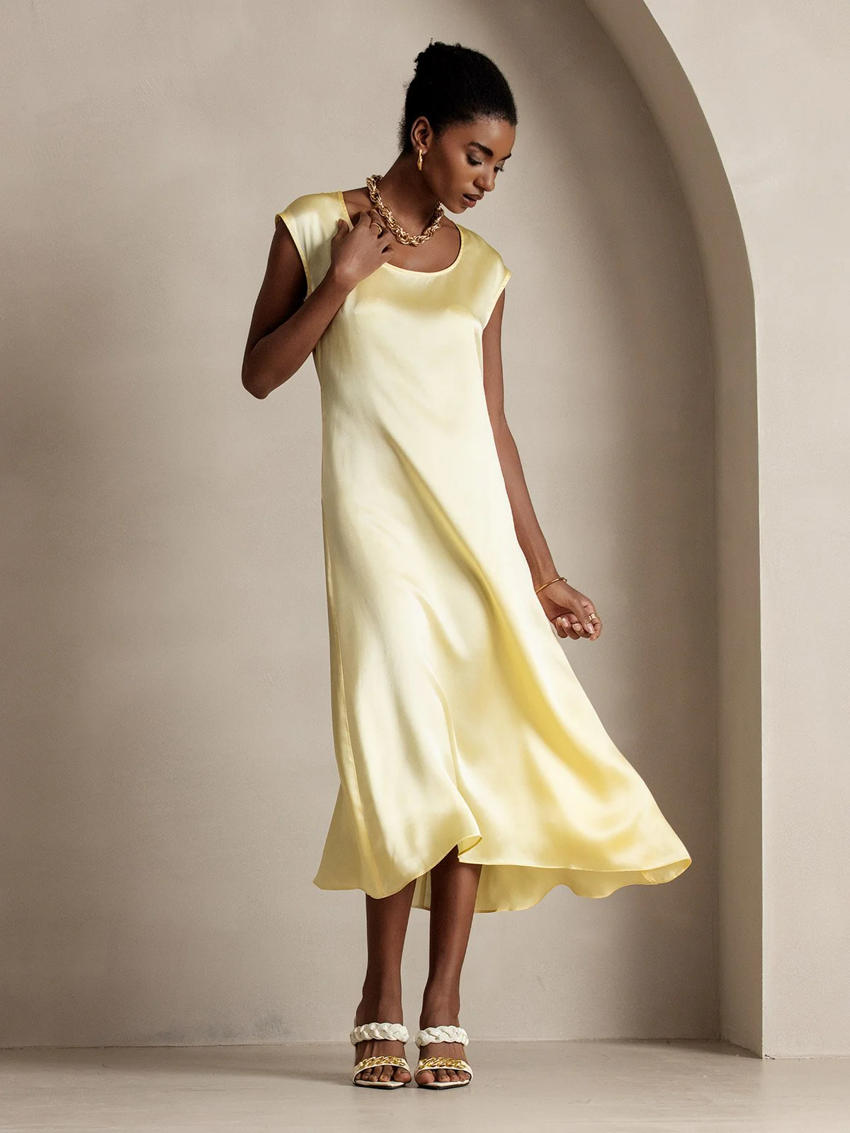 19Momme Seiden Lässiges Ärmelloses Kleid - Image 51