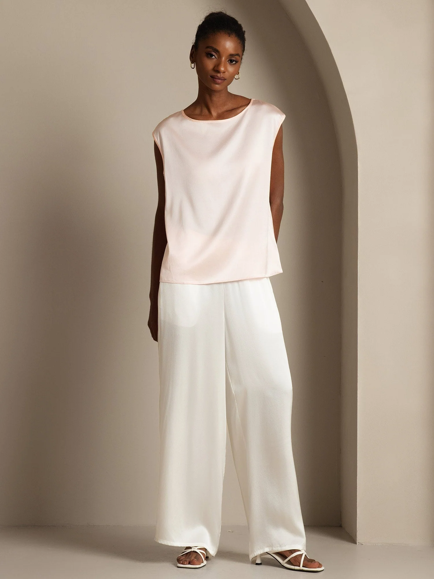 19Momme Seide Kapellenärmel Bluse - Image 53