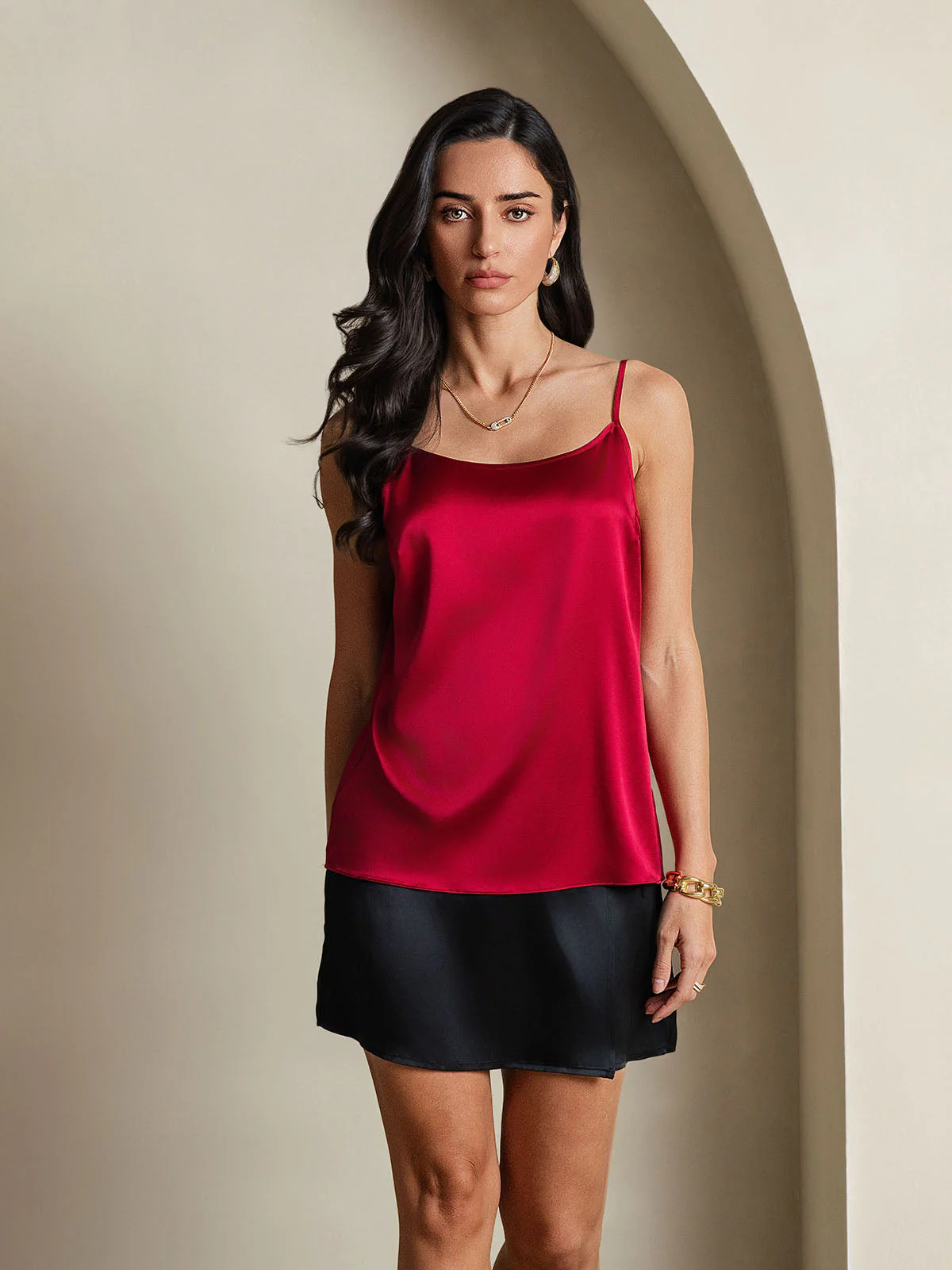 19Momme Seide Spaghettiträger Locker Camisole-Top - Image 56