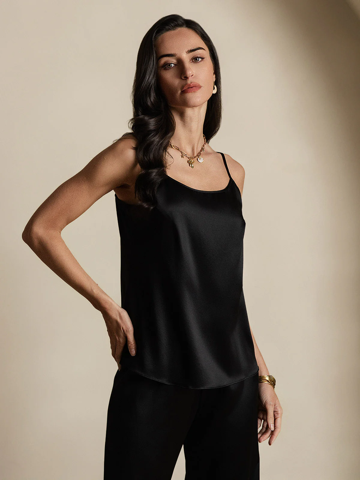 19Momme Seiden Spaghettiträgern Camisole-Top - Image 13
