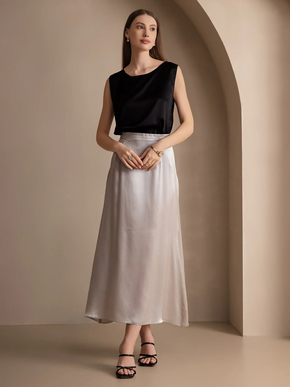 19Momme Seide Lounge Rundhals Tanktop - Image 17