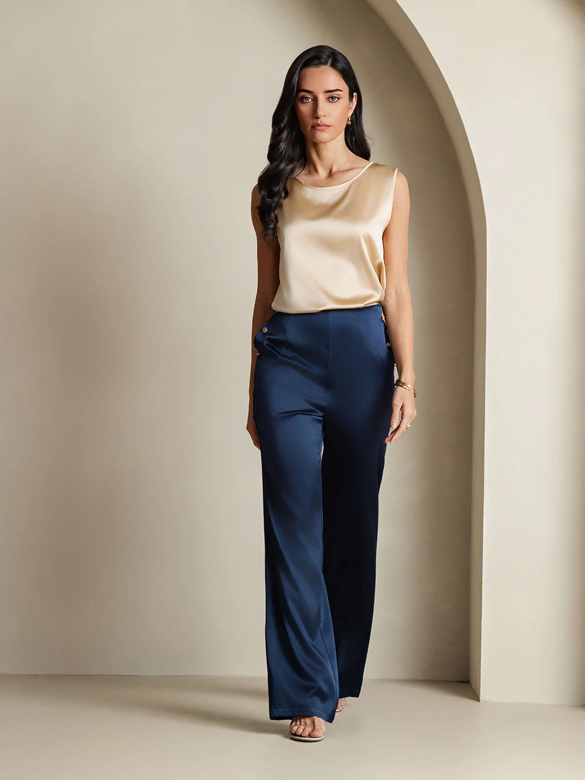 19Momme Seide Lounge Rundhals Tanktop - Image 24