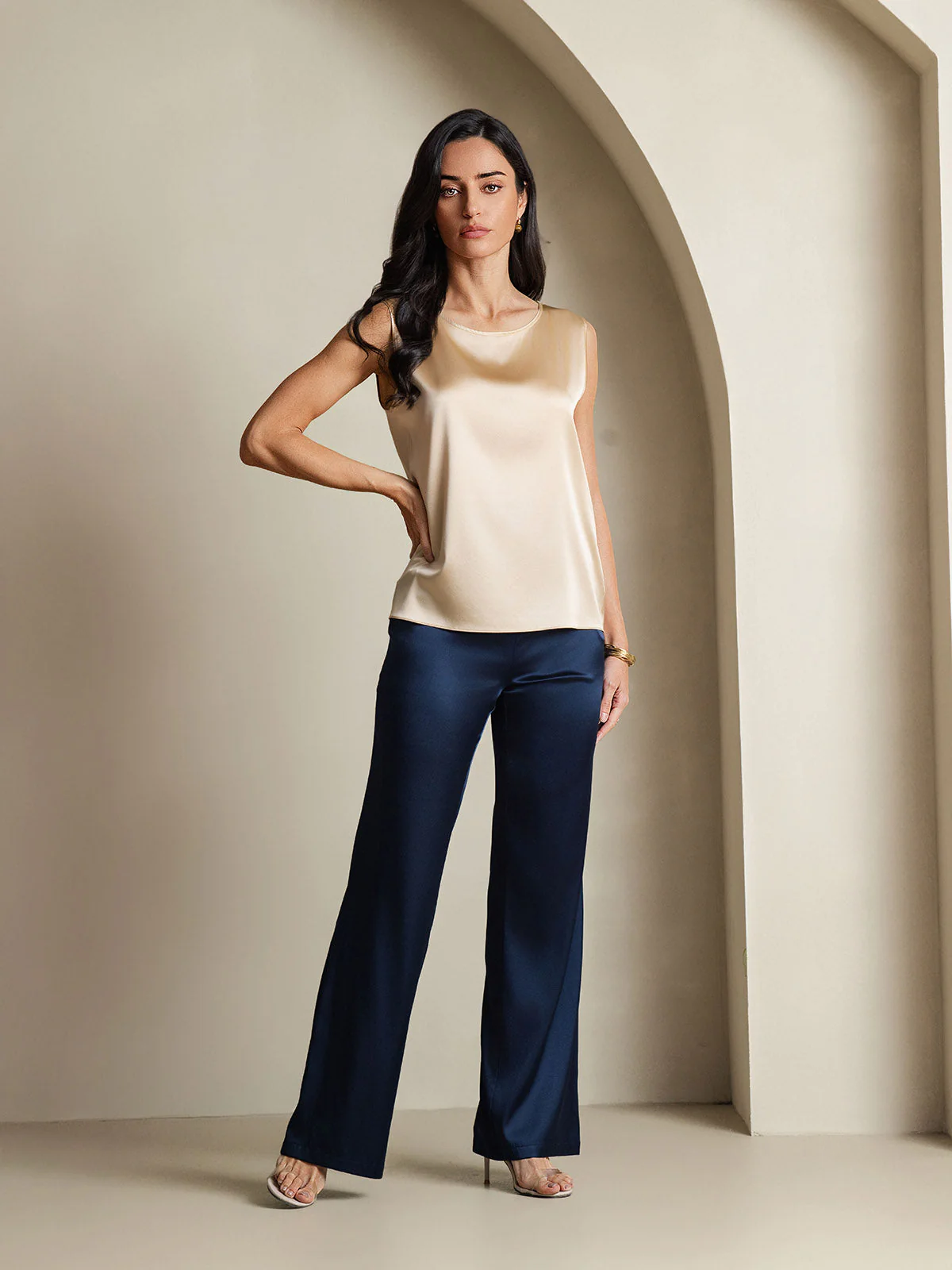 19Momme Seide Lounge Rundhals Tanktop - Image 26