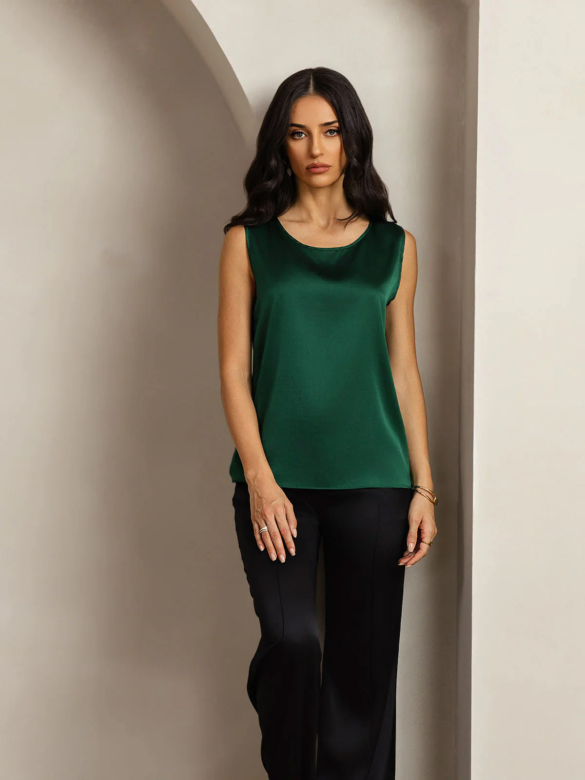19Momme Seide Lounge Rundhals Tanktop - Image 29