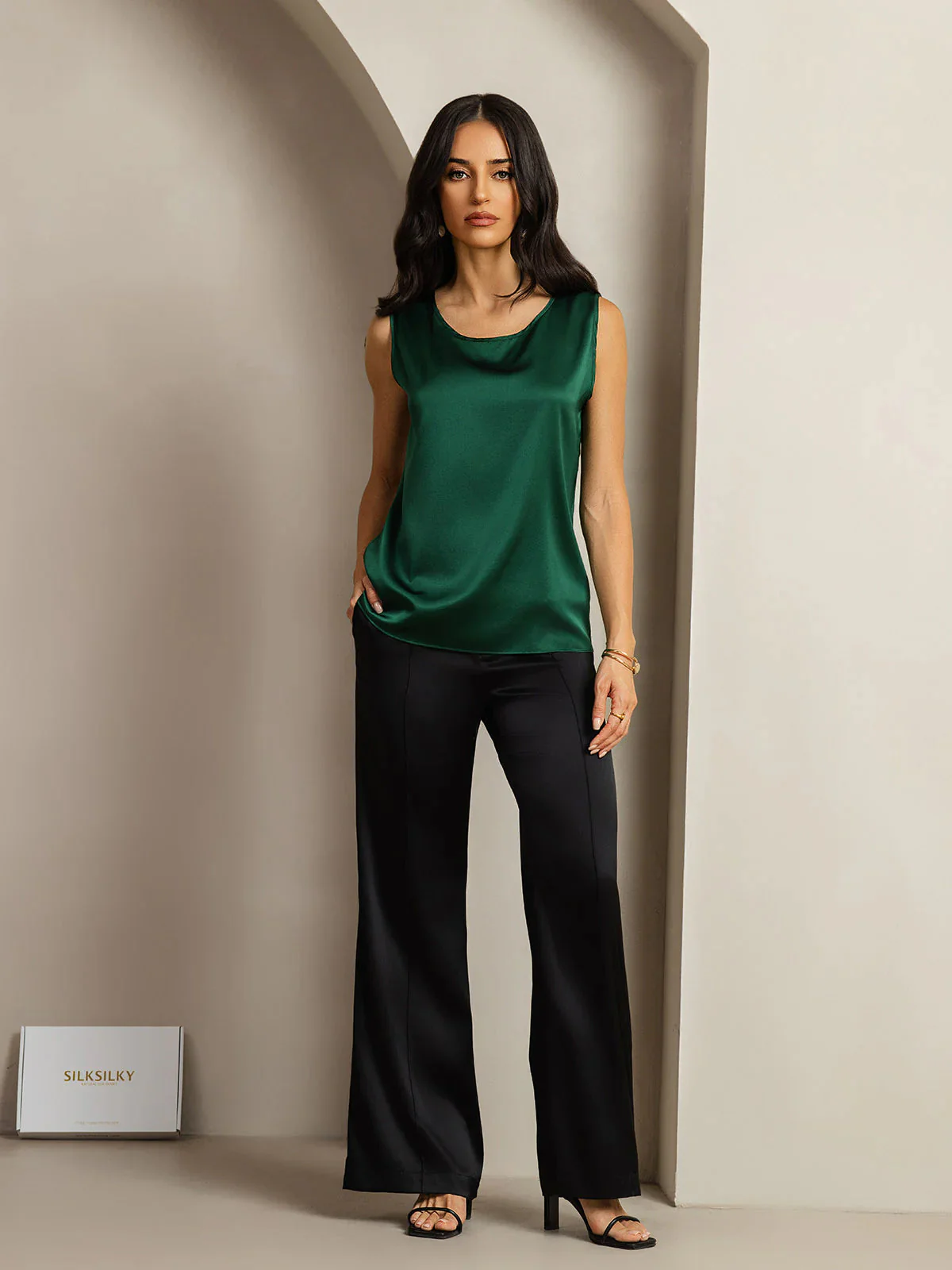19Momme Seide Lounge Rundhals Tanktop - Image 34