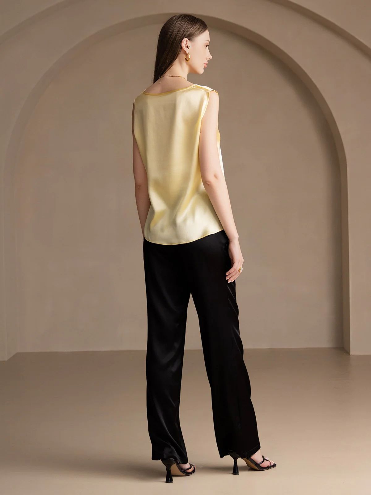 19Momme Seide Lounge Rundhals Tanktop - Image 59