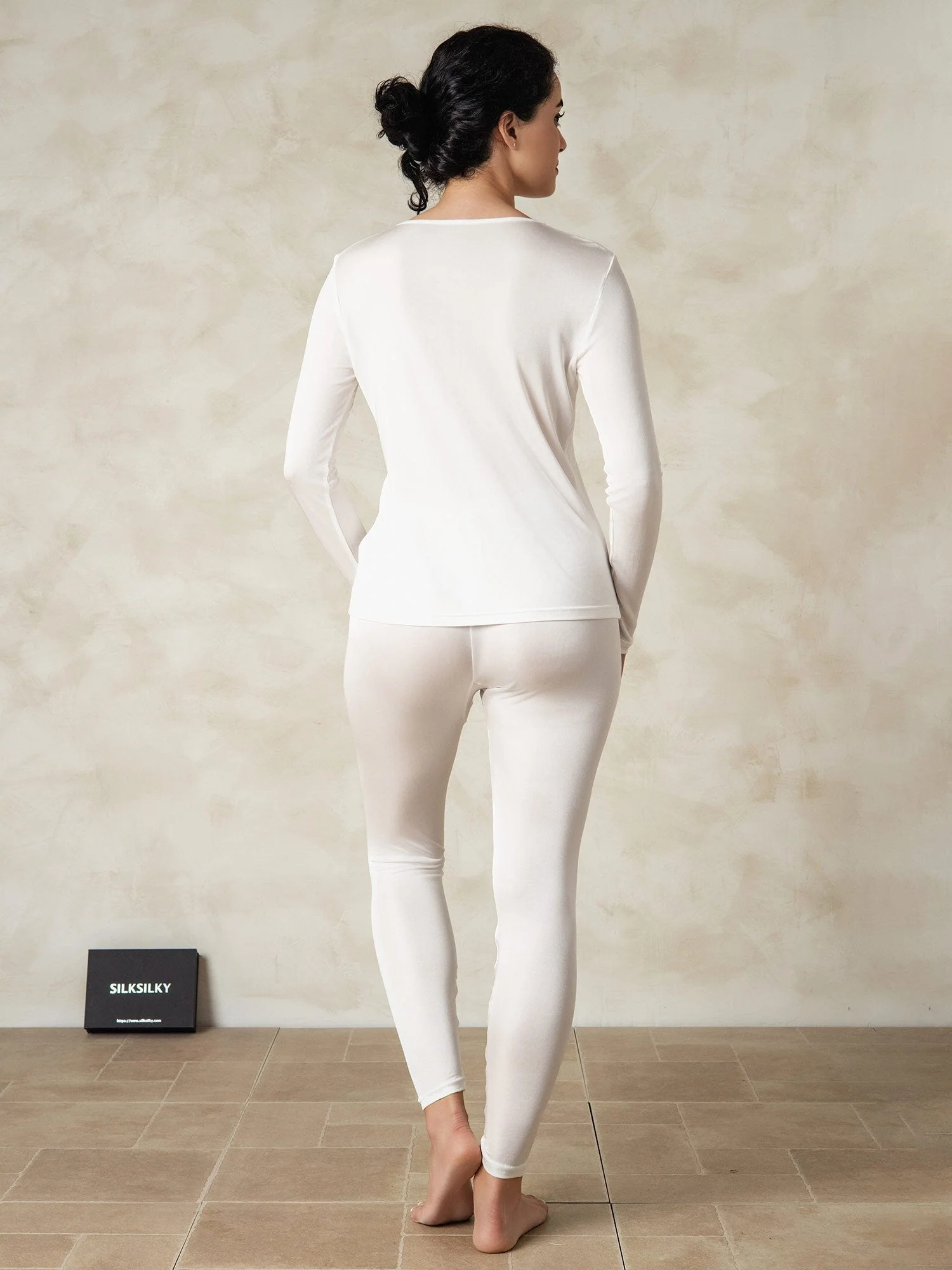 Damen Seidenjersey Langarm Unterwäsche - Image 18