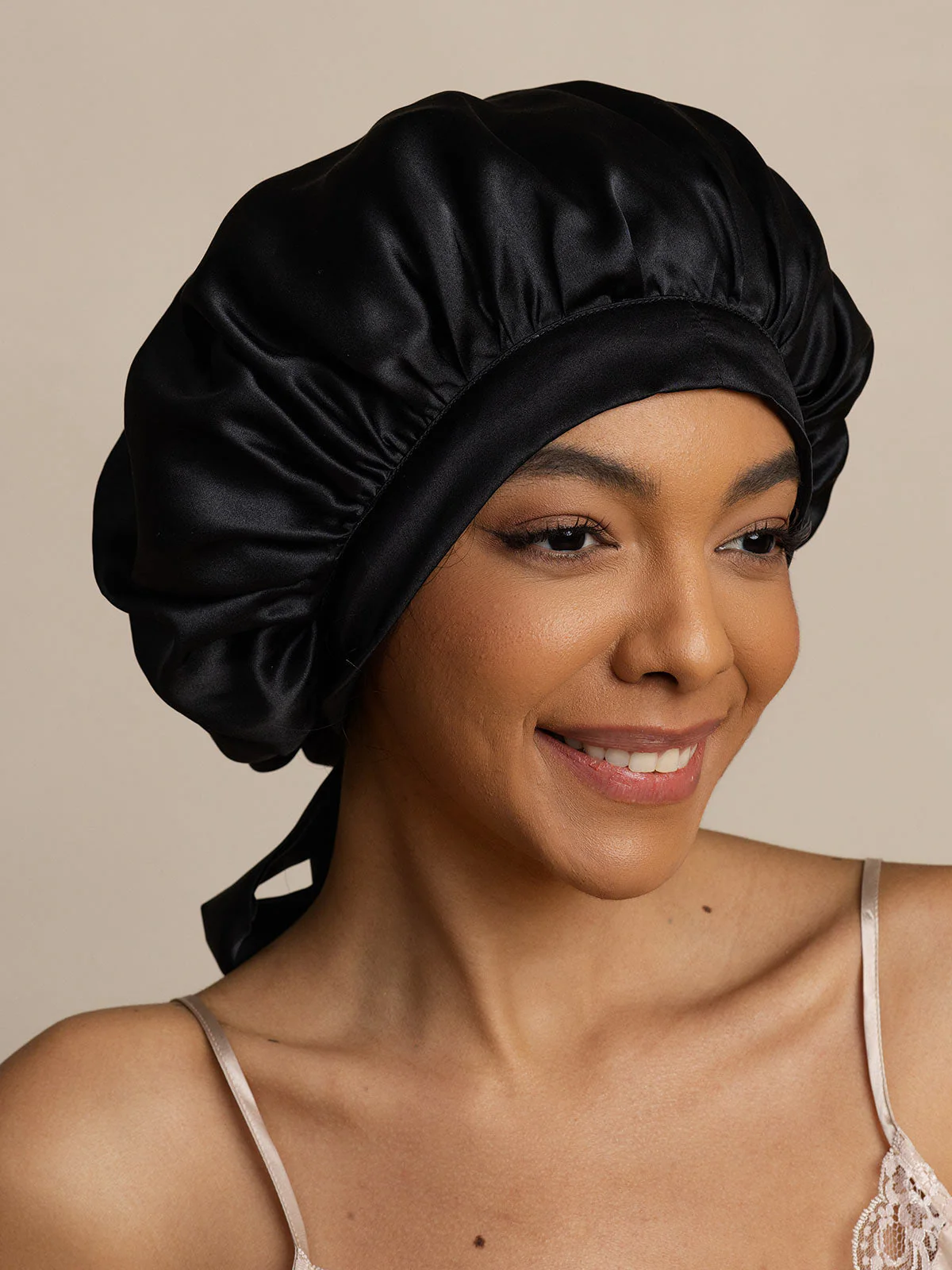Maulbeerseide-Bonnet für Damen aus 100% Maulbeerseide mit Langen Bändern - Image 11
